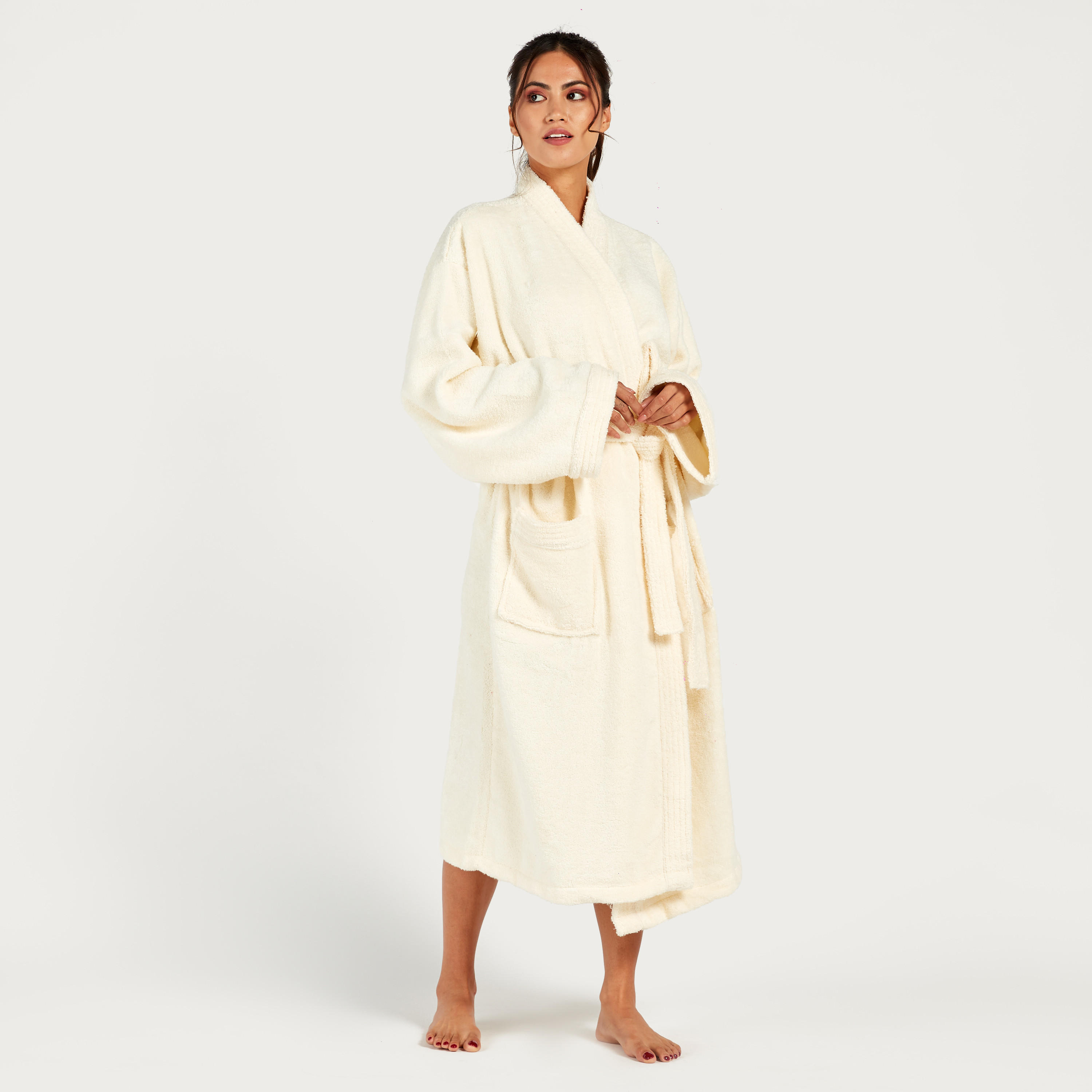 Solid Bathrobe with Tie-Up and Pockets-household-bathandlaundry-bathlinen-bathrobesandslippers-bathrobes-image-2