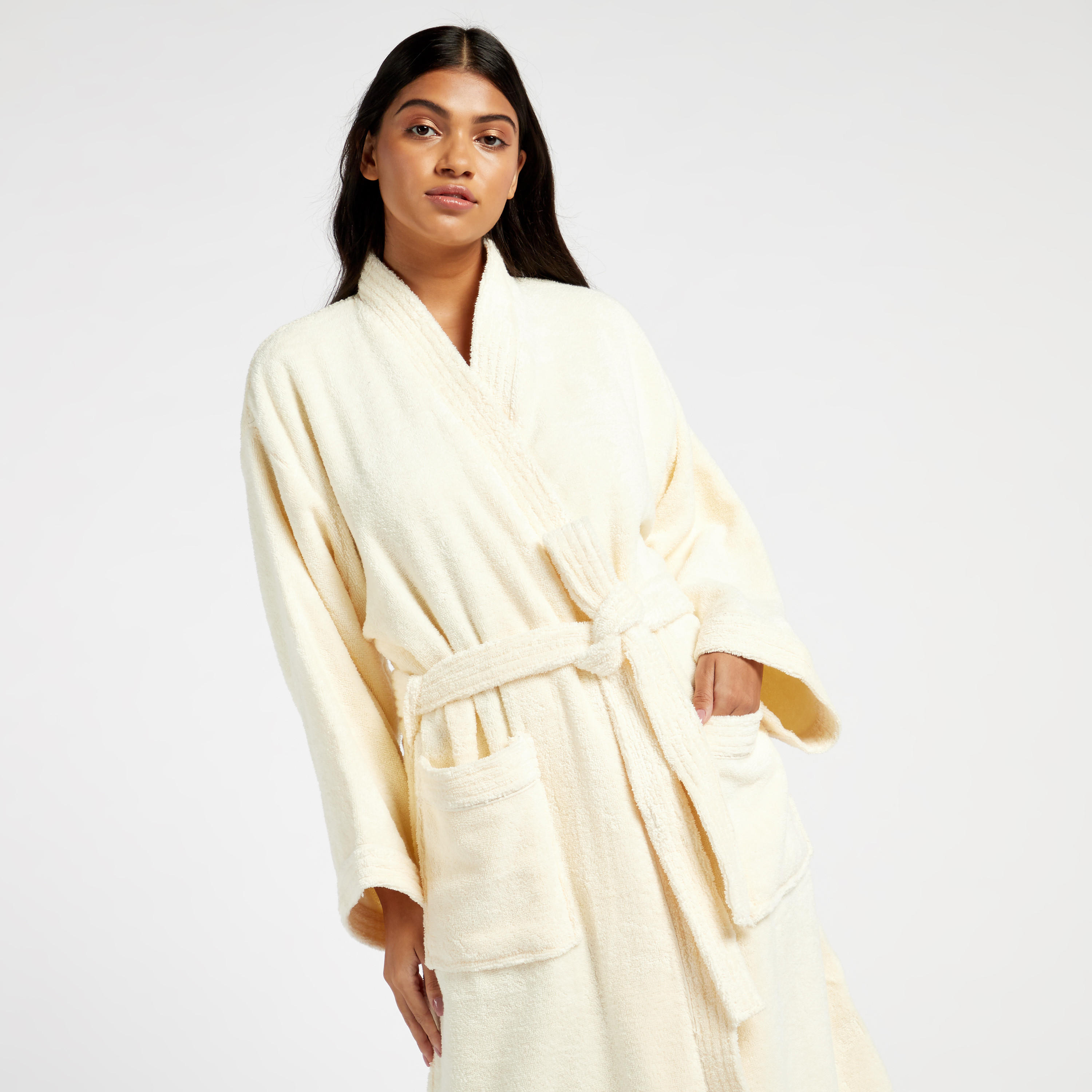 Adore Solid Bathrobe with Tie-Up Belt and Pockets-household-bathandlaundry-bathlinen-bathrobesandslippers-bathrobes-image-3