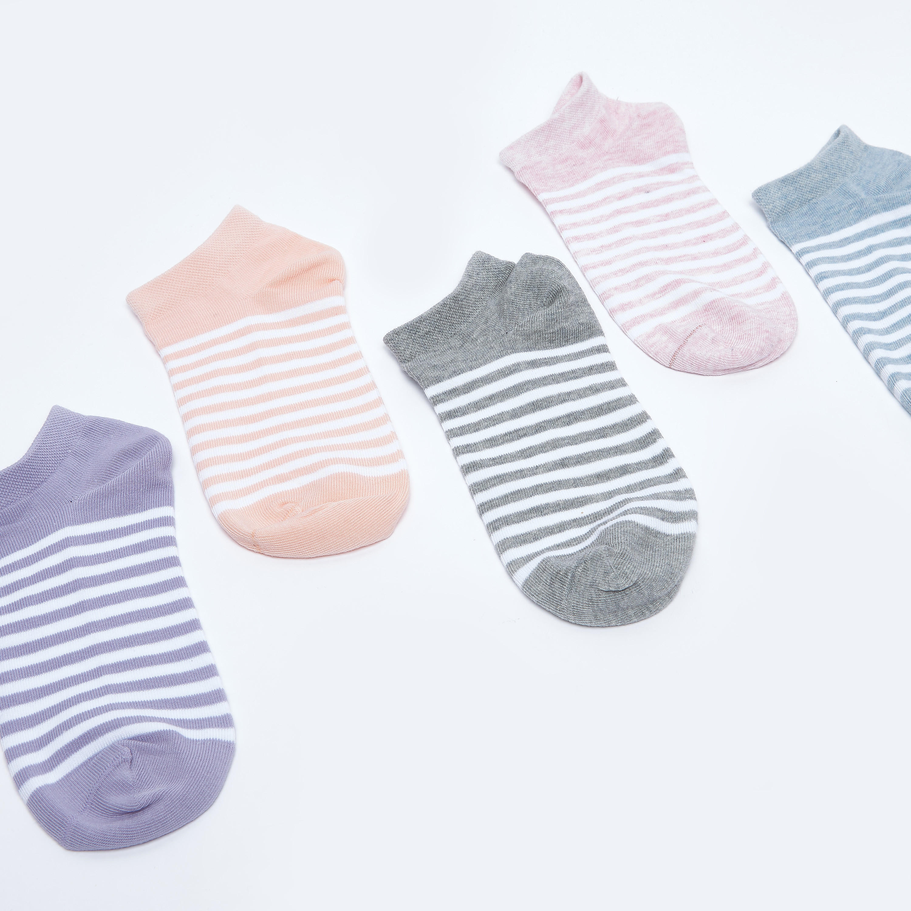 جوارب مقلّمة بطول الكاحل وأطراف مطّاطية - طقم من 5 أزواج-women-socksandstockings-image-2