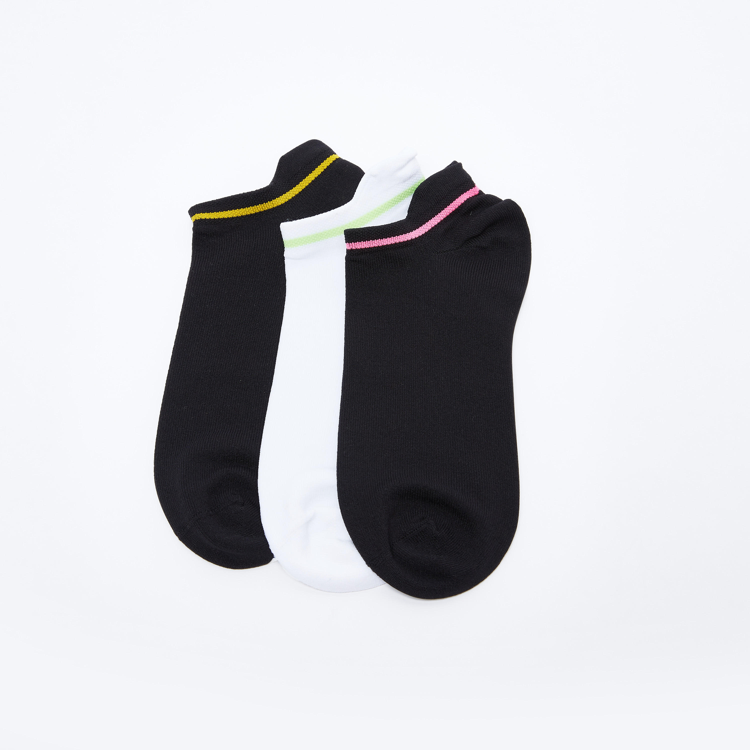 جوارب متنوعة بطول الكاحل وحواف مطّاطية - طقم من 3 أزواج-women-socksandstockings-image-2