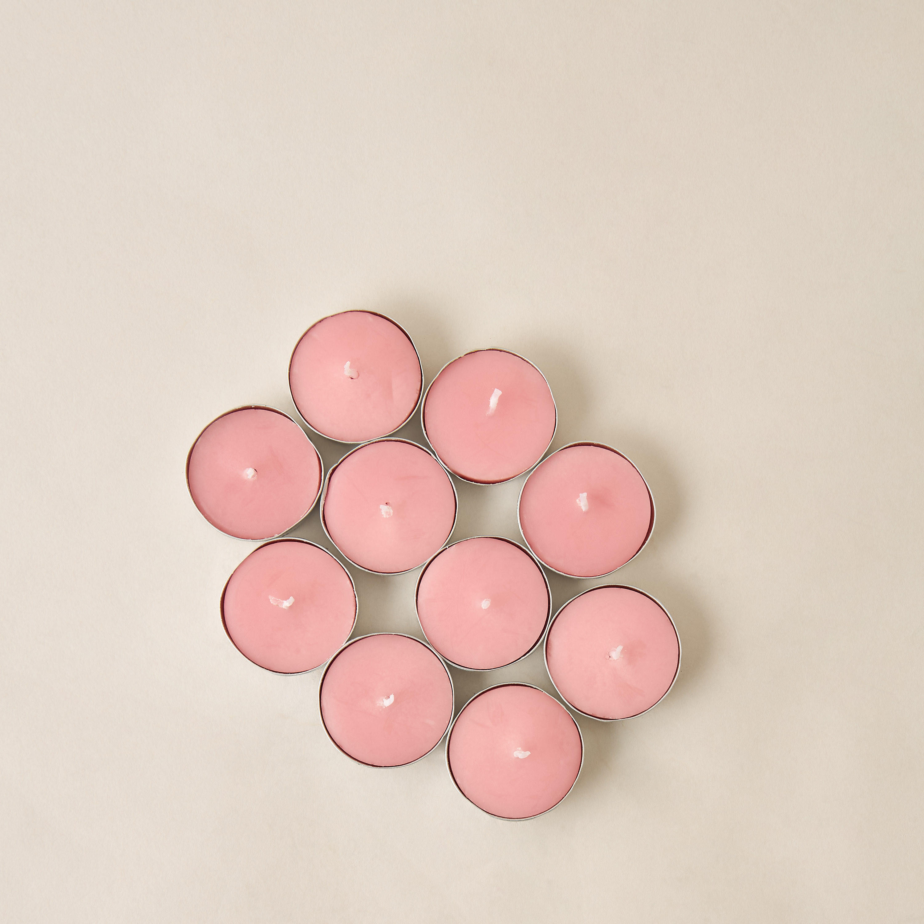 Rose and Jasmine Scented 10-Piece Tealight Candle Set - 10 gms-household-homefragrance-candles-image-2