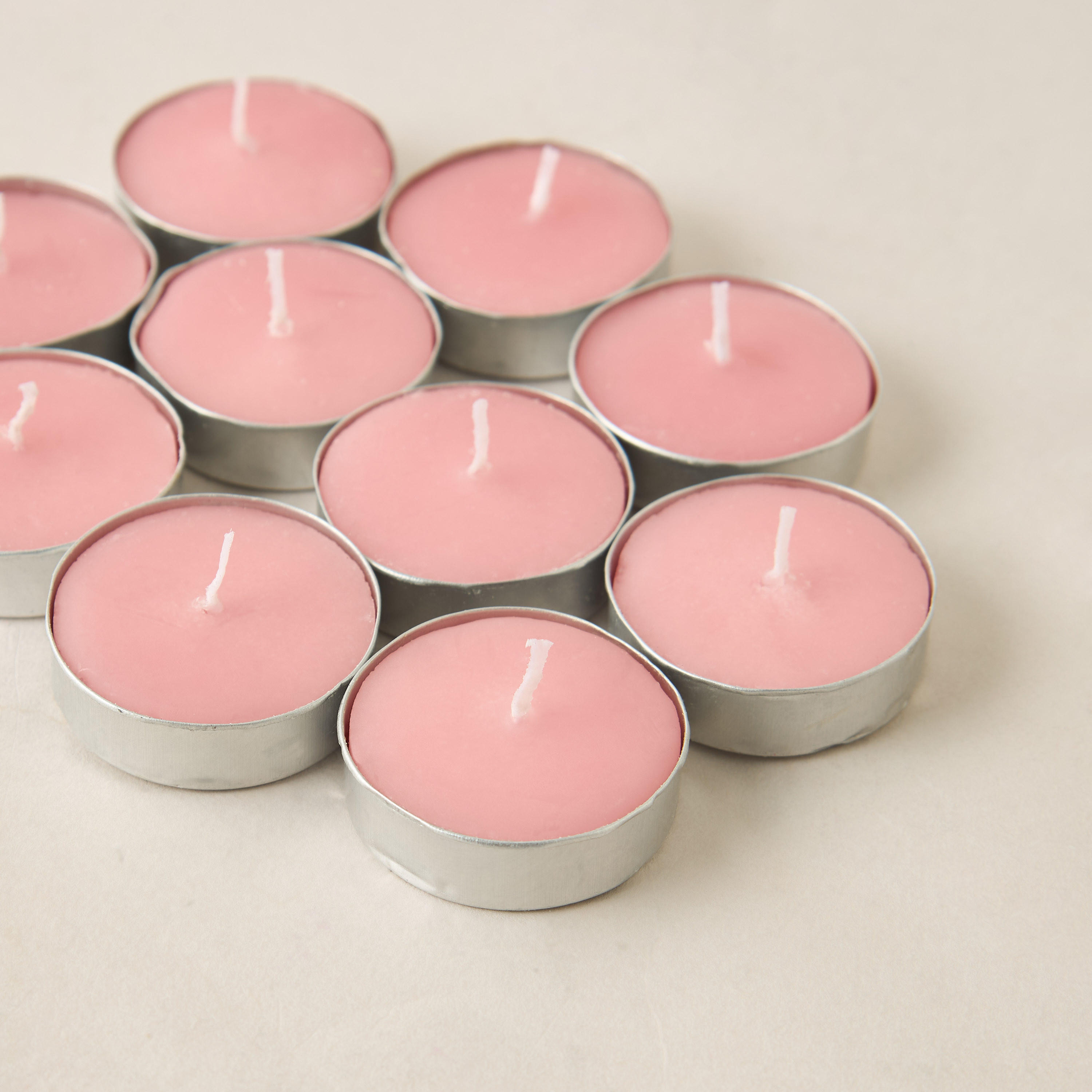 Rose and Jasmine Scented 10-Piece Tealight Candle Set - 10 gms-household-homefragrance-candles-image-3
