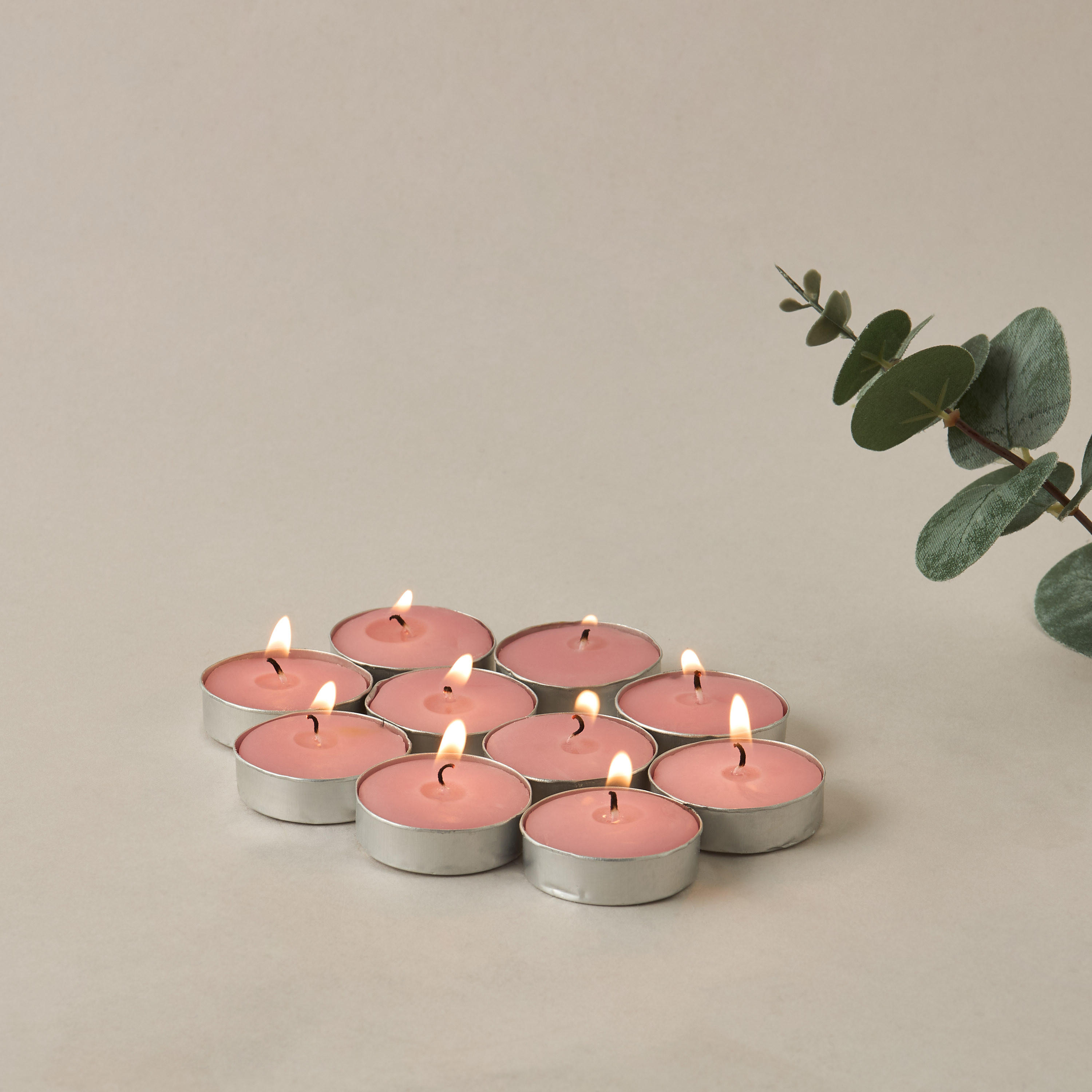 Rose and Jasmine Scented 10-Piece Tealight Candle Set - 10 gms-household-homefragrance-candles-image-4