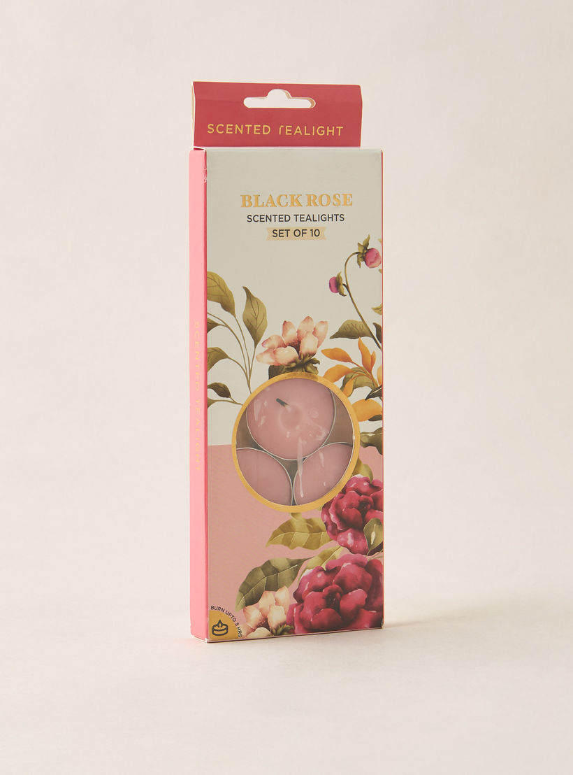 Rose and Jasmine Scented 10-Piece Tealight Candle Set - 10 gms-household-homefragrance-candles-image-5