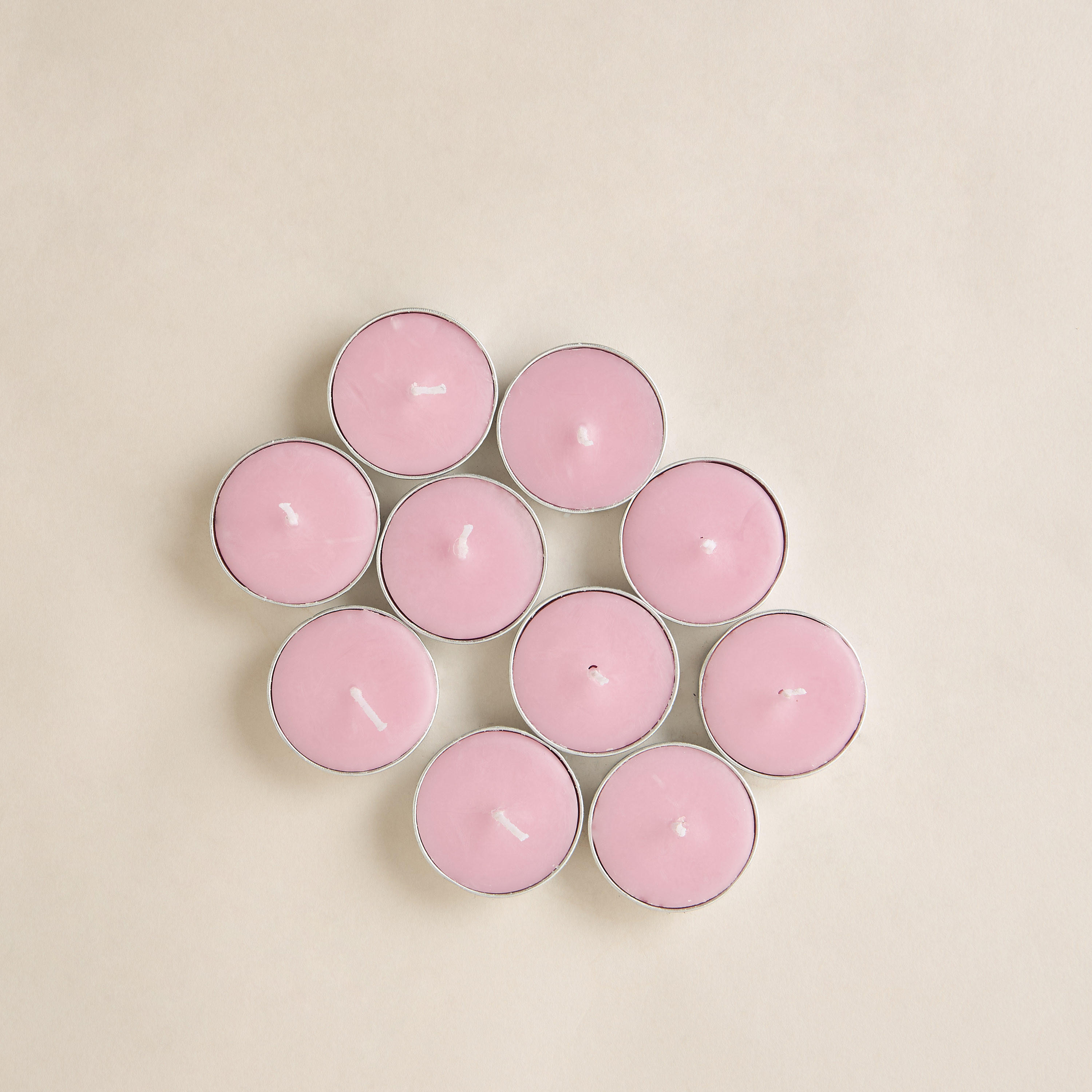 Rose and Jasmine Scented 10-Piece Tealight Candle Set - 10 gms-household-homefragrance-candles-image-2