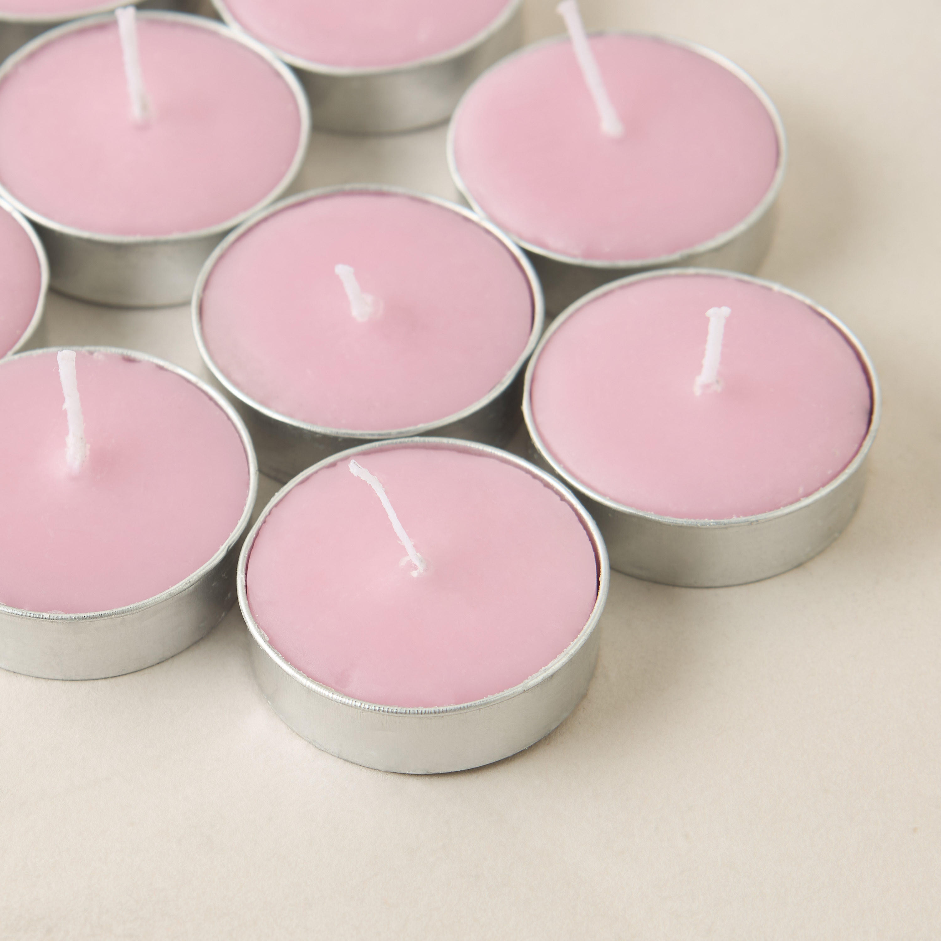 Rose and Jasmine Scented 10-Piece Tealight Candle Set - 10 gms-household-homefragrance-candles-image-3