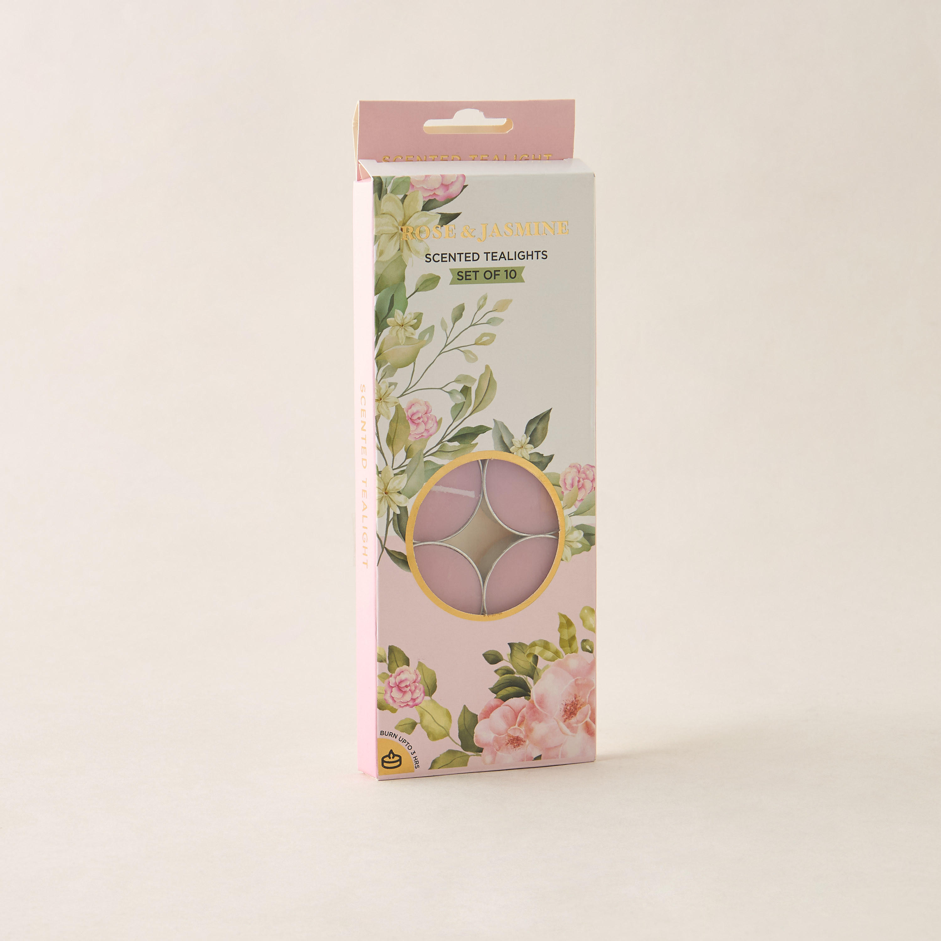 Rose and Jasmine Scented 10-Piece Tealight Candle Set - 10 gms-household-homefragrance-candles-image-5