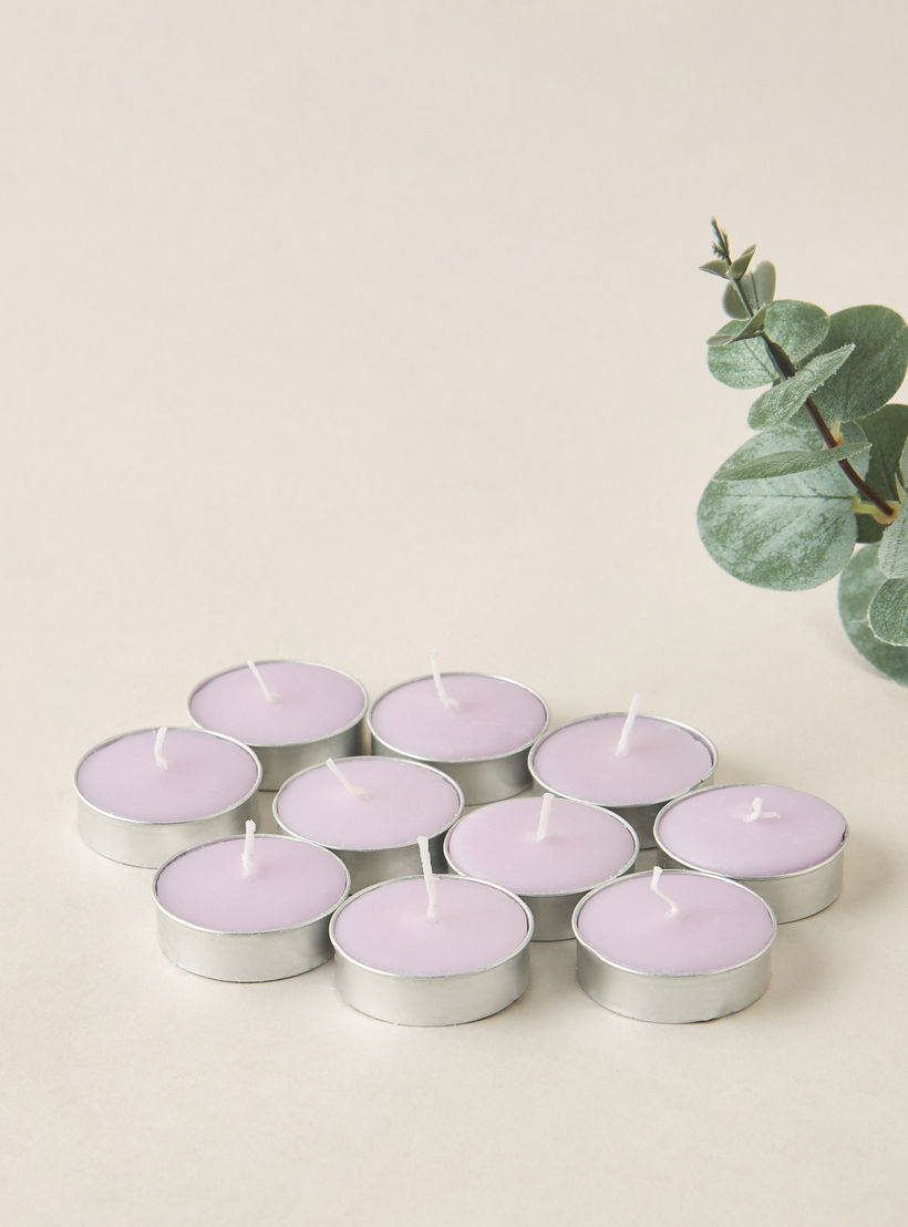 Rose and Jasmine Scented 10-Piece Tealight Candle Set - 10 gms-household-homefragrance-candles-image-1