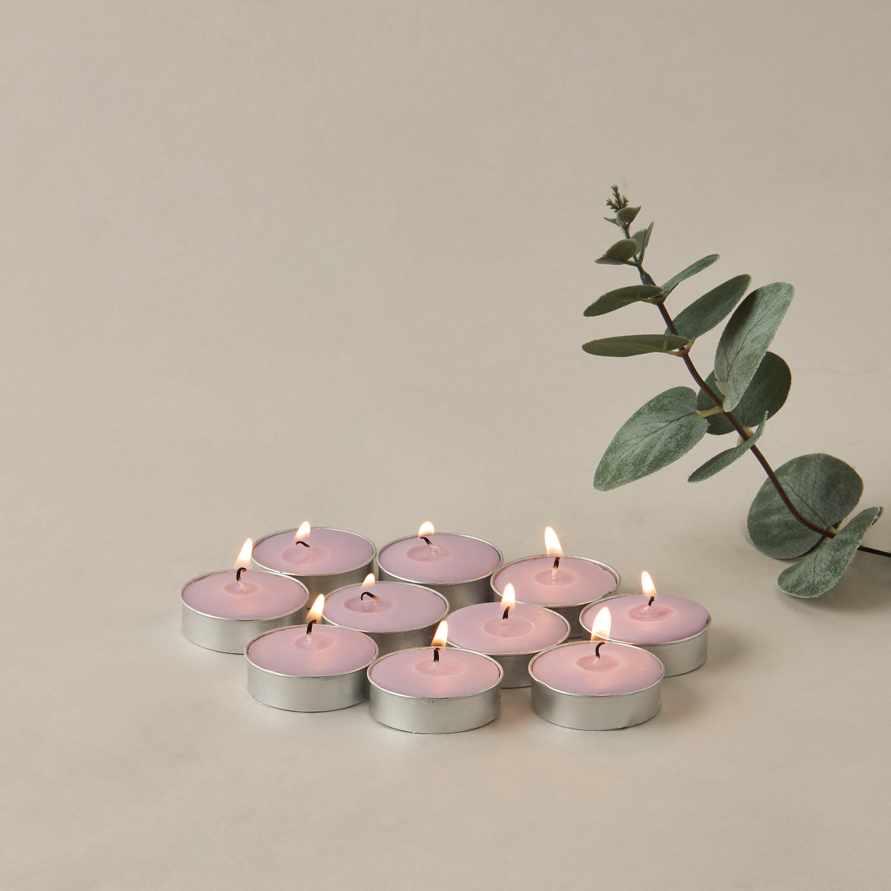 Rose and Jasmine Scented 10-Piece Tealight Candle Set - 10 gms-household-homefragrance-candles-image-4