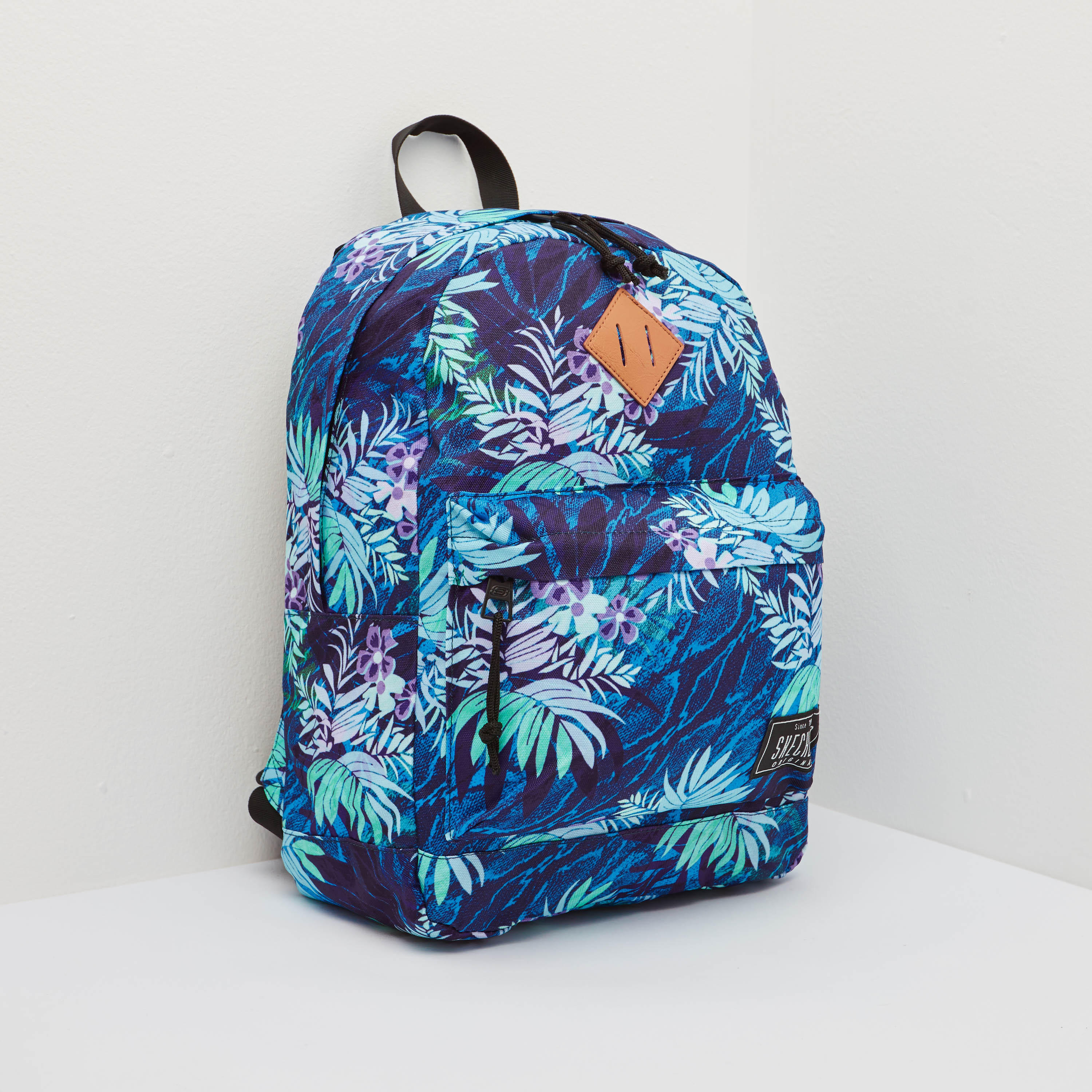 Skechers Tropical Print Zipper Backpack with Adjustable Shoulder Straps-women-bagsandwallets-backpacks-image-3