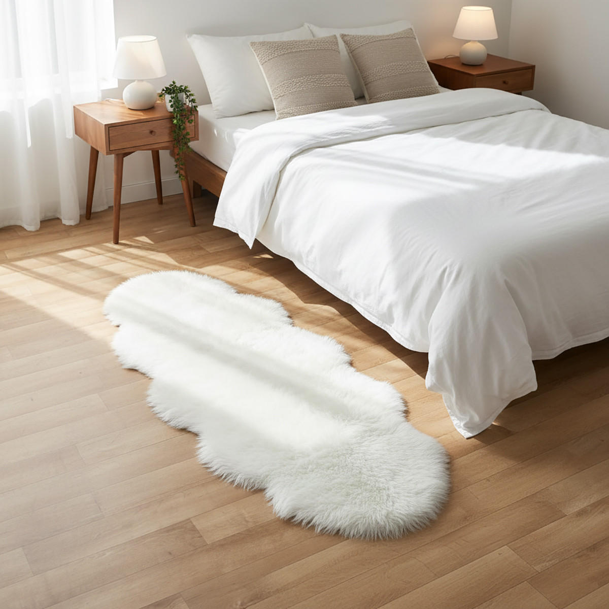 Textured Faux Fur Floor Rug - 180x65 cms-household-rugsandcarpets-rugs-image-4