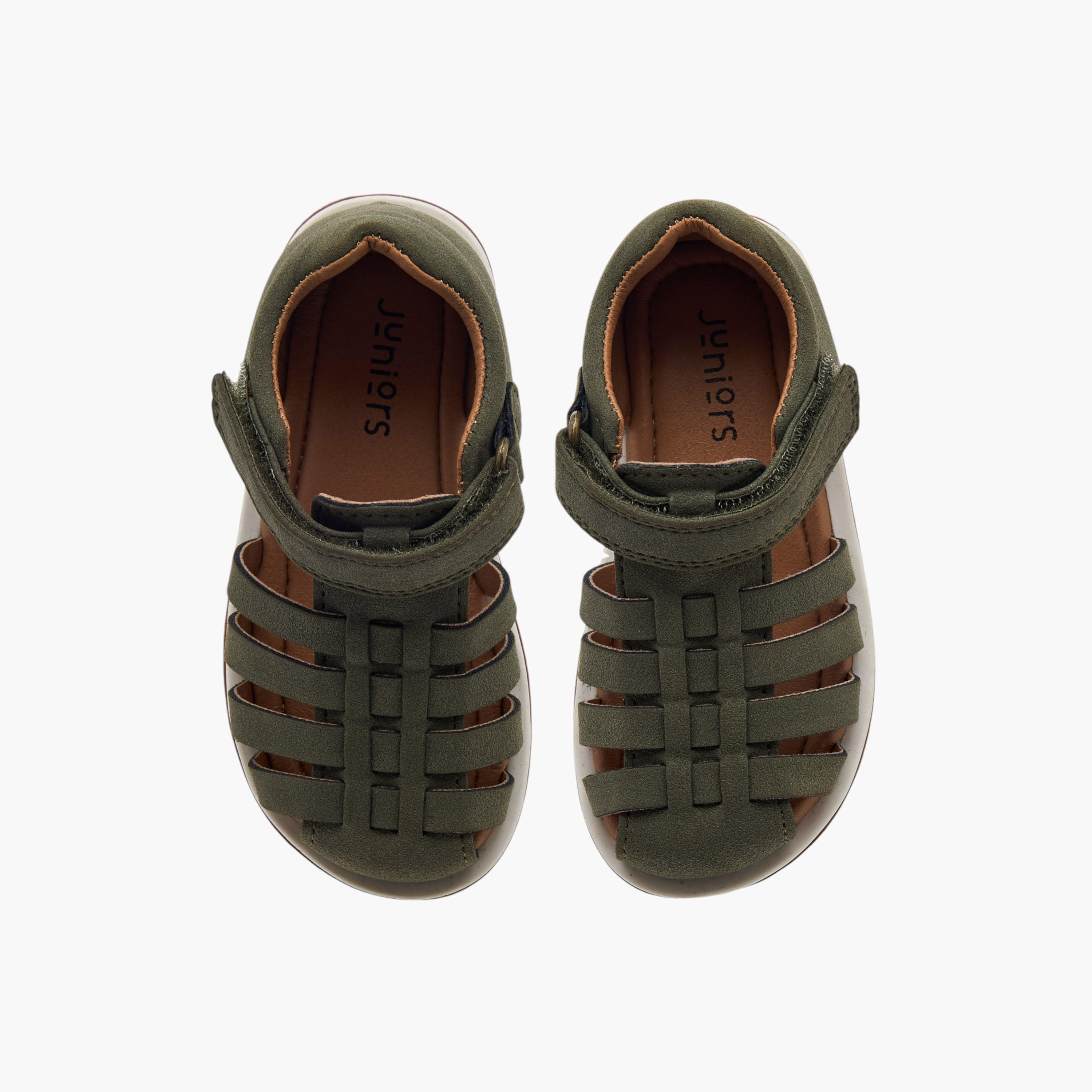 Juniors Solid Sandals with Hook and Loop Closure-baby-boys-shoes-sandals-image-1