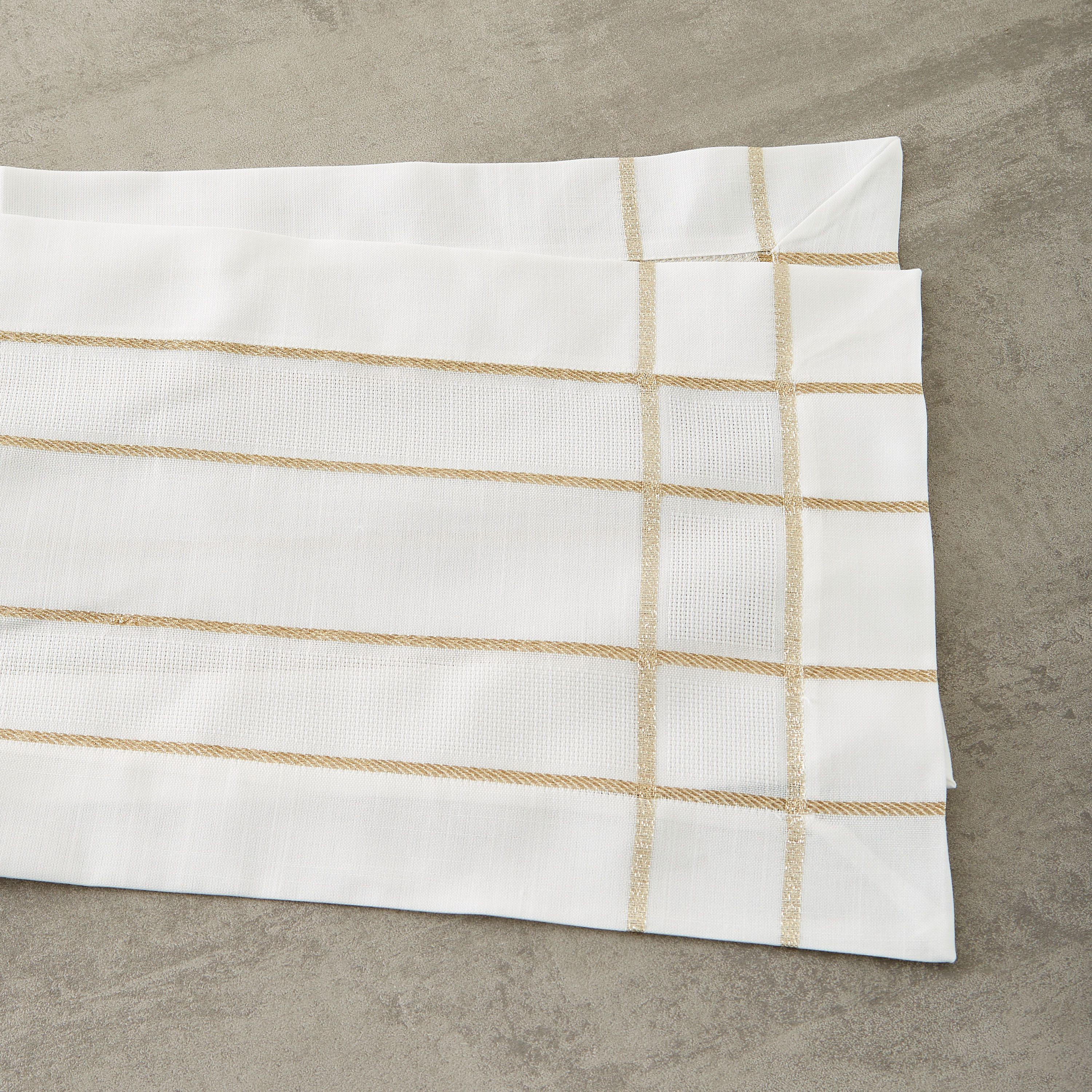 Checks Fabric Runner - 180x35 cms-household-dining-tablelinen-runnersandtablecovers-image-4