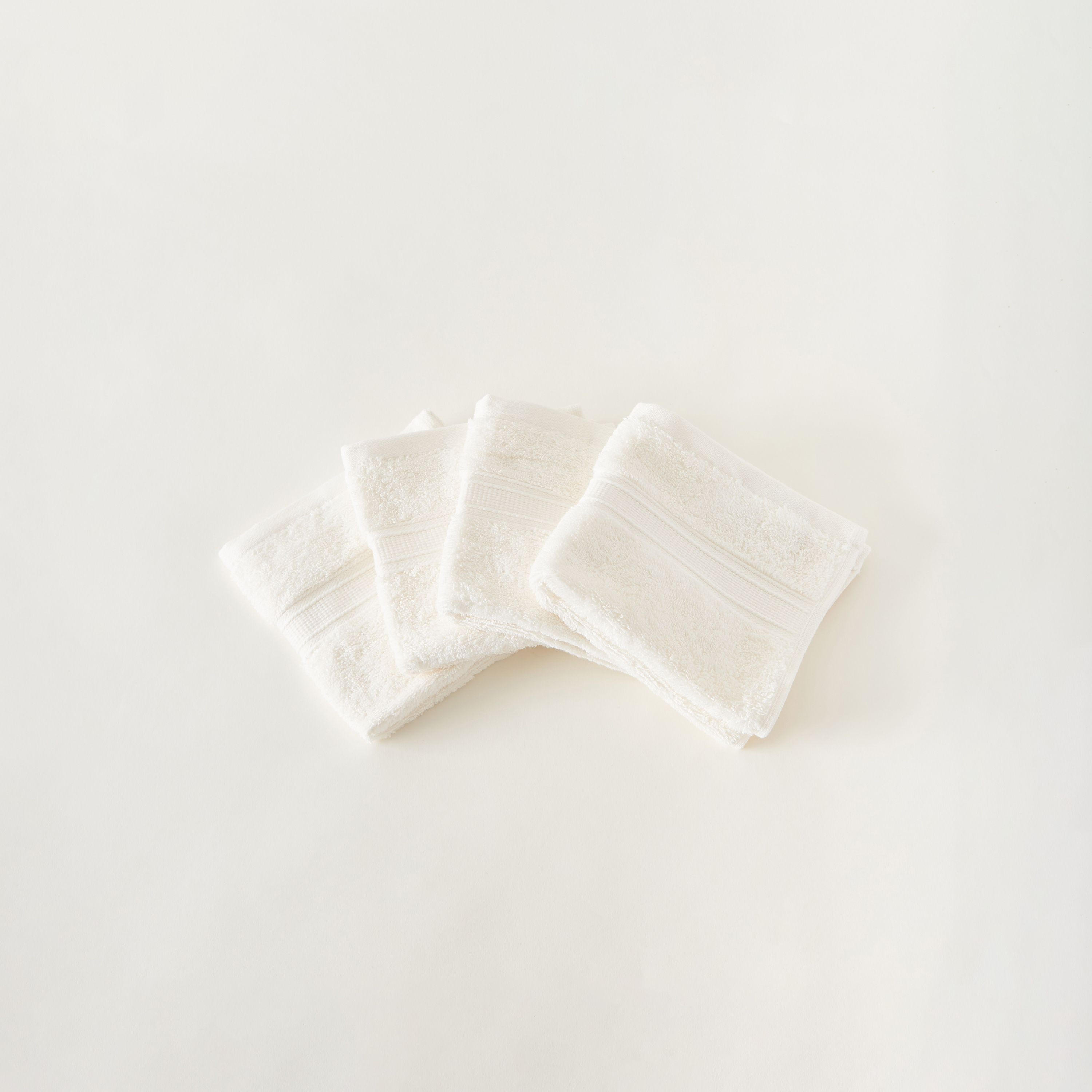 طقم مناشف وجه بارزة الملمس 4 قطع من القطن المصري - 30x30 سم -household-bathandlaundry-bathlinen-towels-image-2