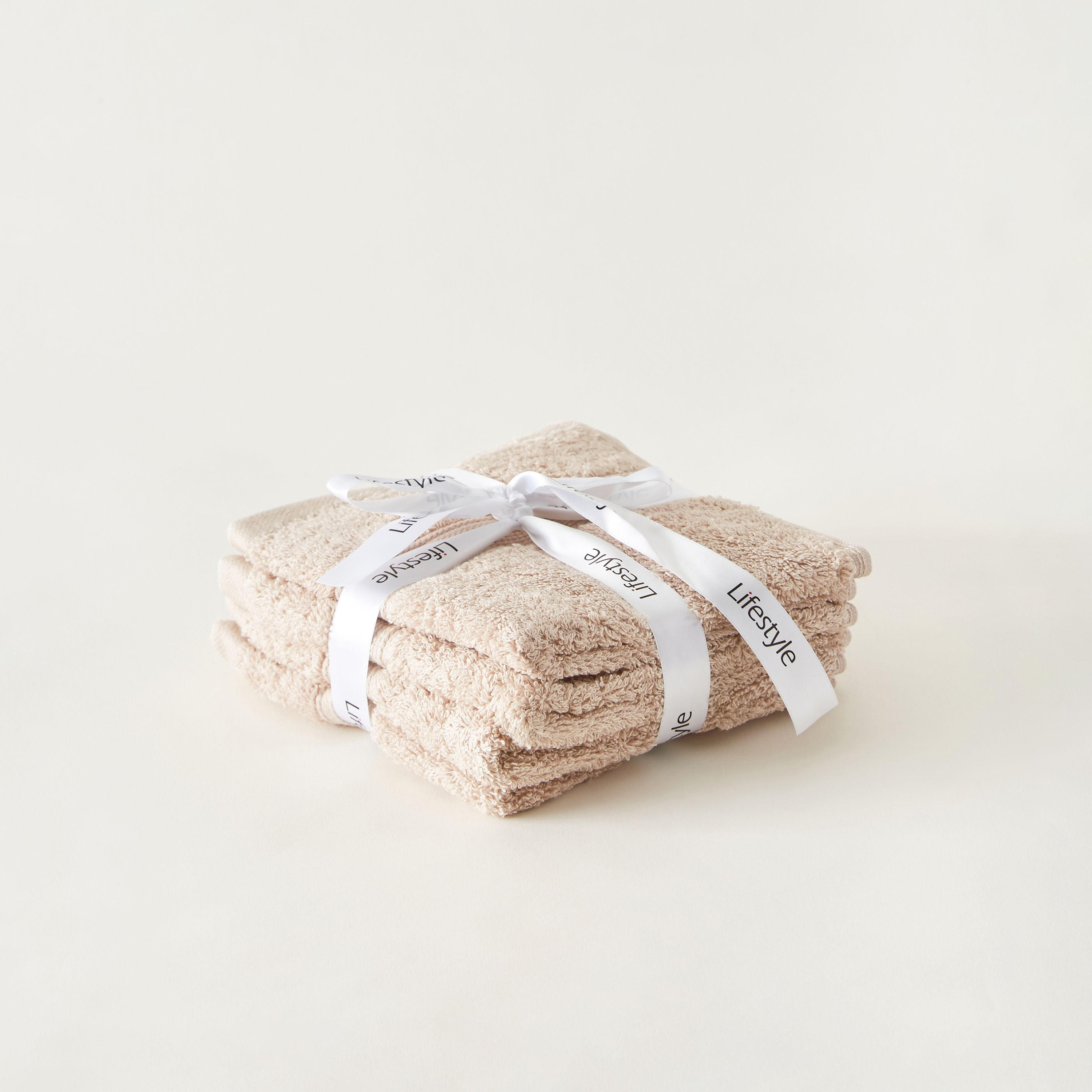 Egyptian Textured 4-Piece Face Towel Set - 30x30 cms-household-bathandlaundry-bathlinen-towels-image-1