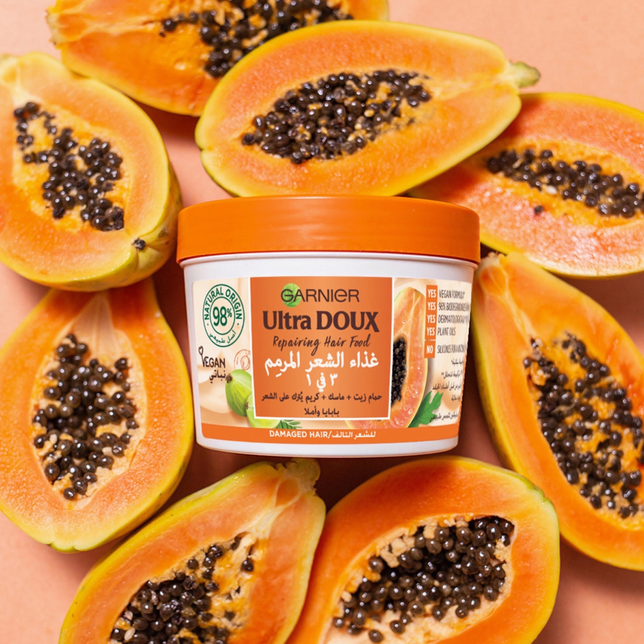 Garnier Ultra Doux Repairing Papaya 3-in-1 Hair Food - 390 ml-beautyandpersonalcare-hair-haircare-hairmasksandcreams-image-4