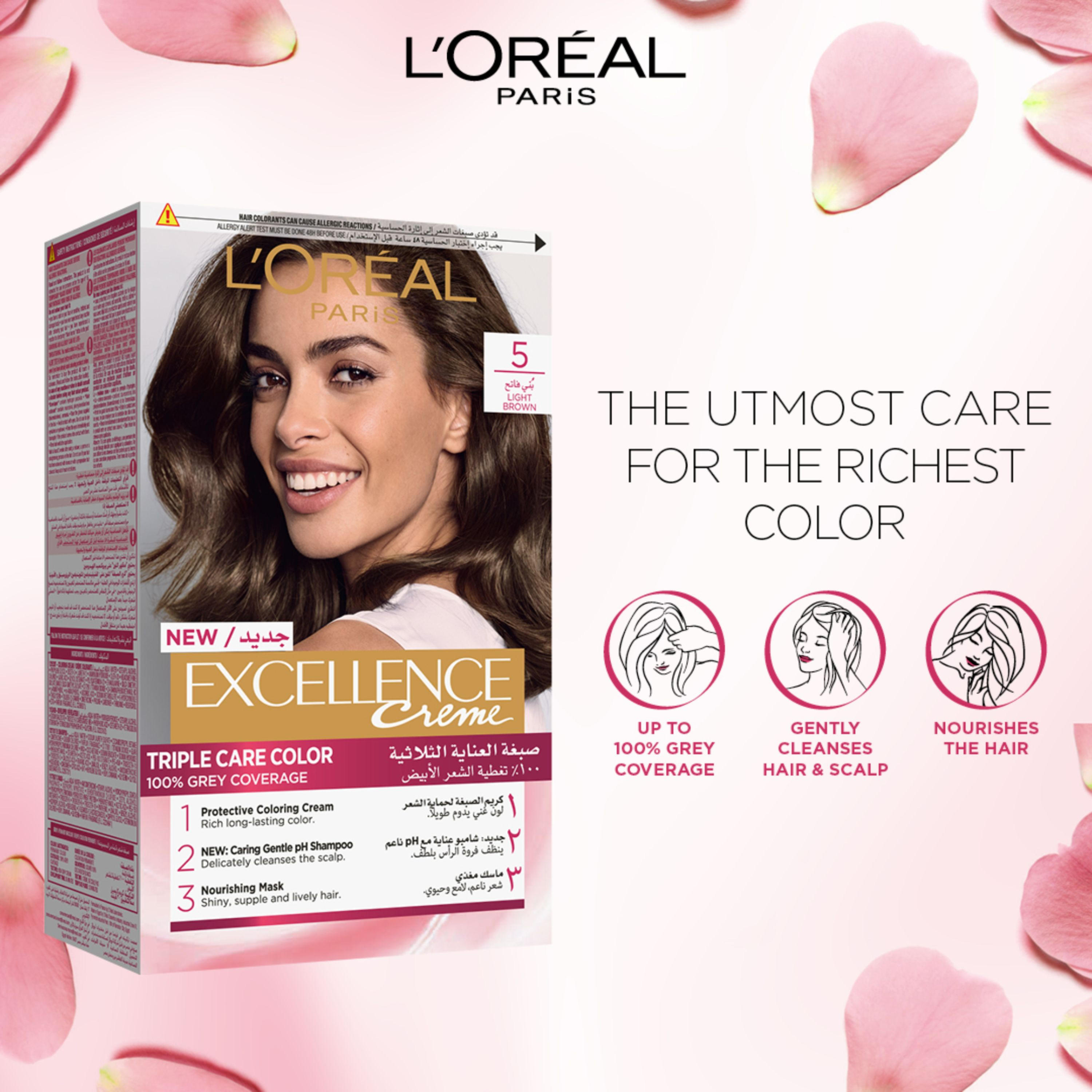 L'Oreal Paris Excellence Creme 5.0 Light Brown Triple Hair Colour-beautyandpersonalcare-hair-hairstyling-haircolours-image-2