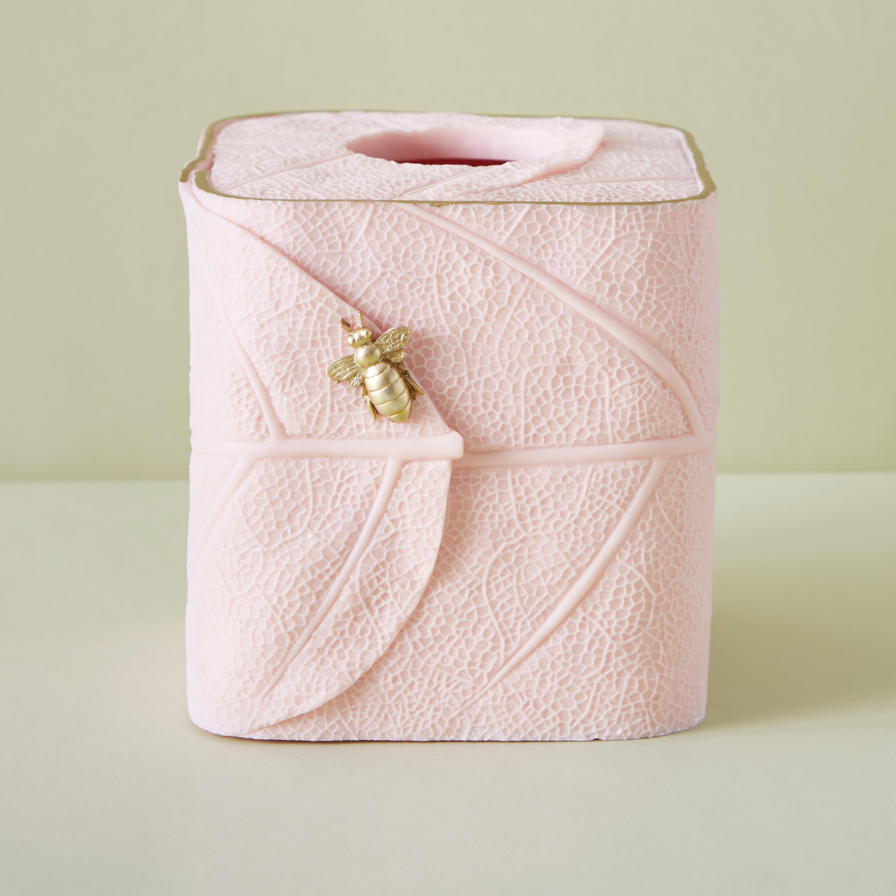 Leaf Embossed Tissue Cover with Bumble Bee Accent-household-bathandlaundry-bathaccessories-bathaccessorysets-image-1