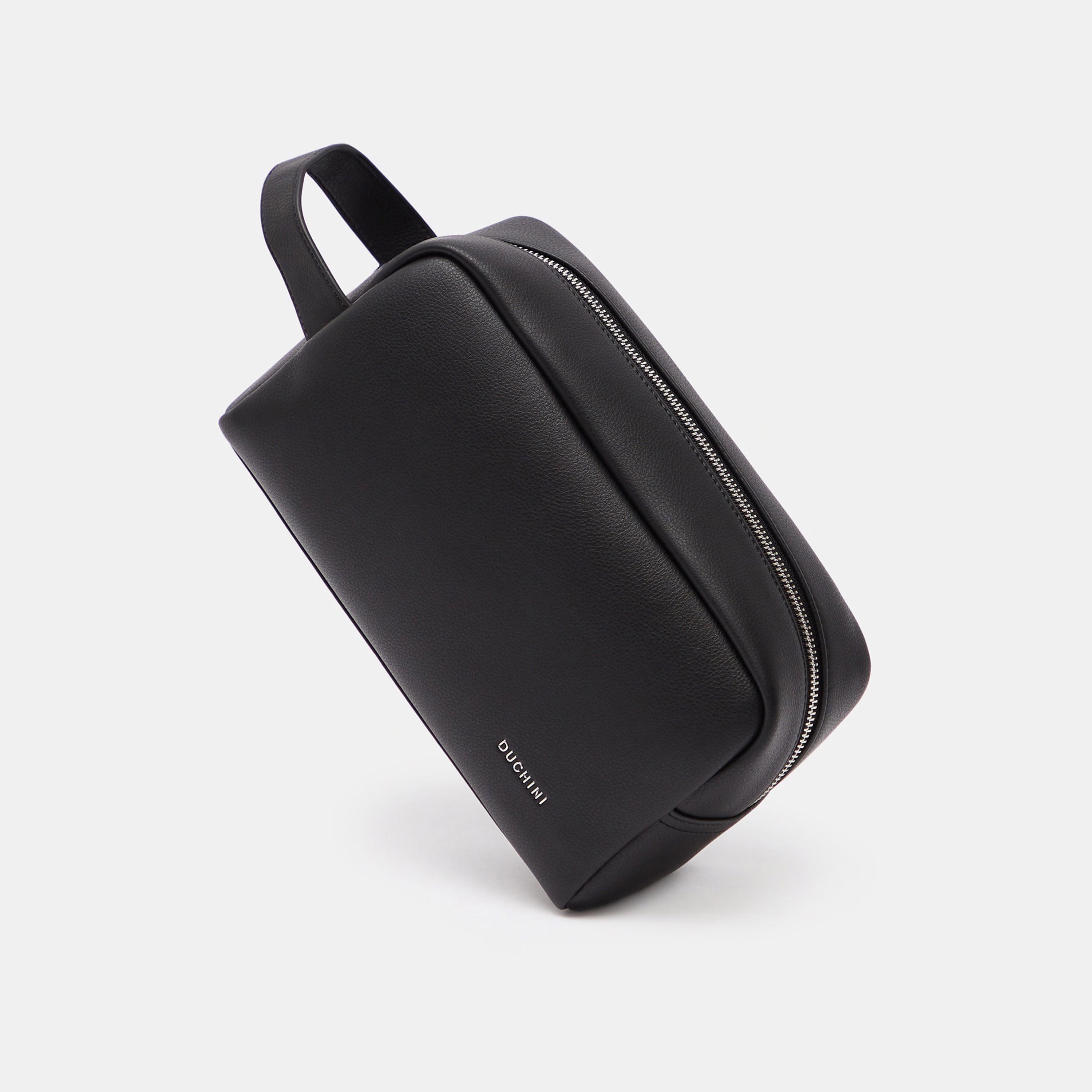 Duchini Solid Pouch with Zip Closure and Wrist Loop-men-bags-image-2