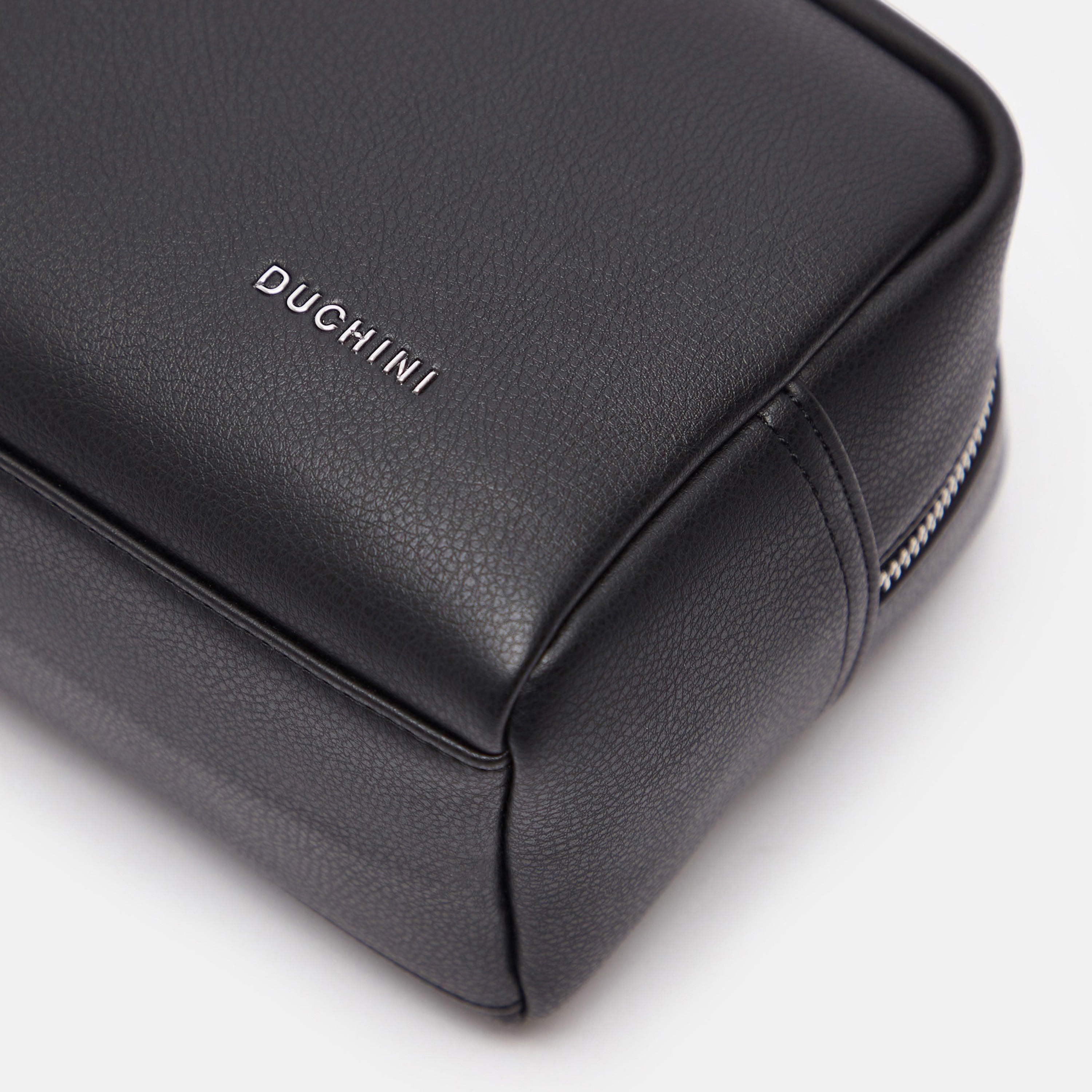 Duchini Solid Pouch with Zip Closure and Wrist Loop-men-bags-image-3