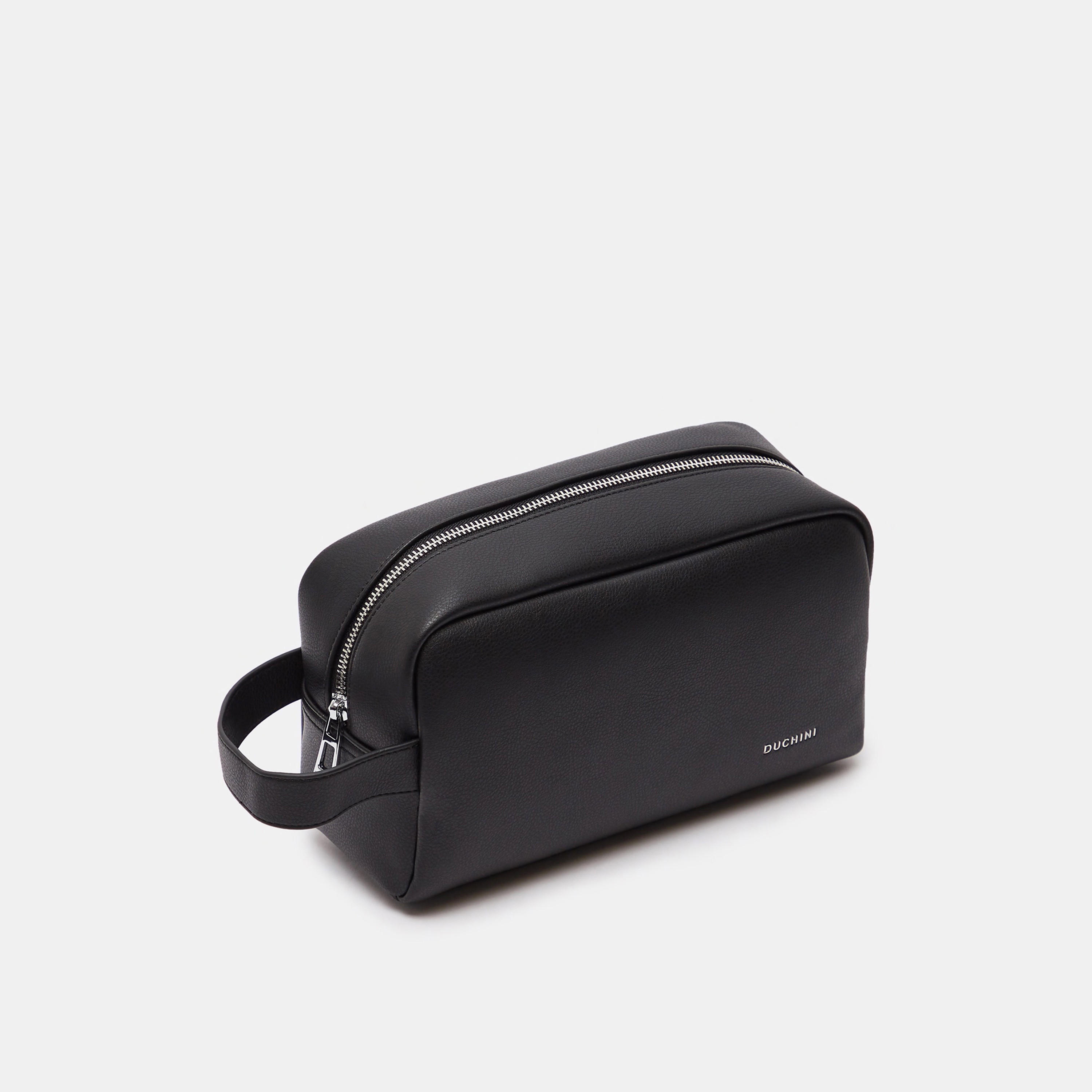 Duchini Solid Pouch with Zip Closure and Wrist Loop-men-bags-image-4