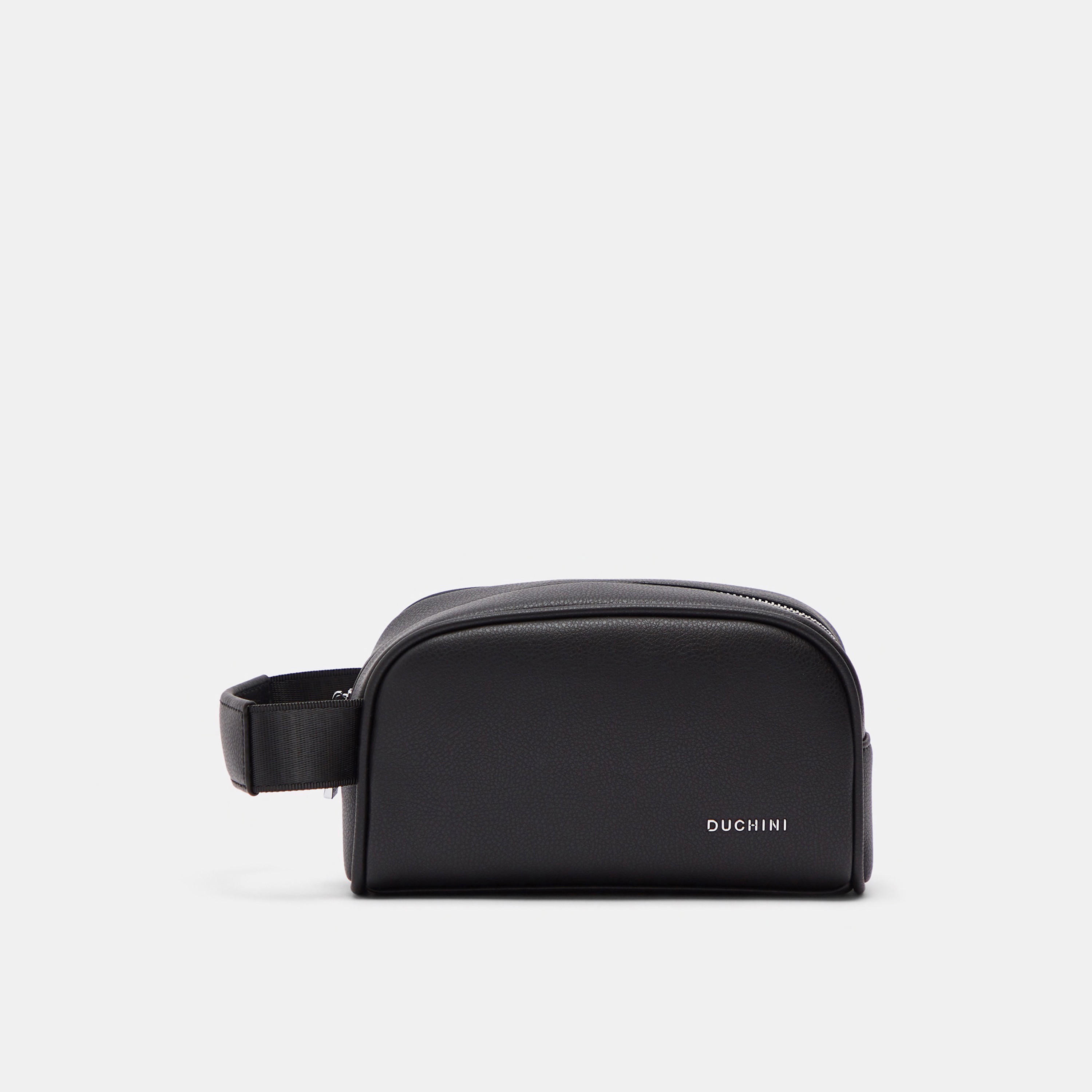 Duchini Solid Pouch with Strap and Zip Closure-men-bags-image-1