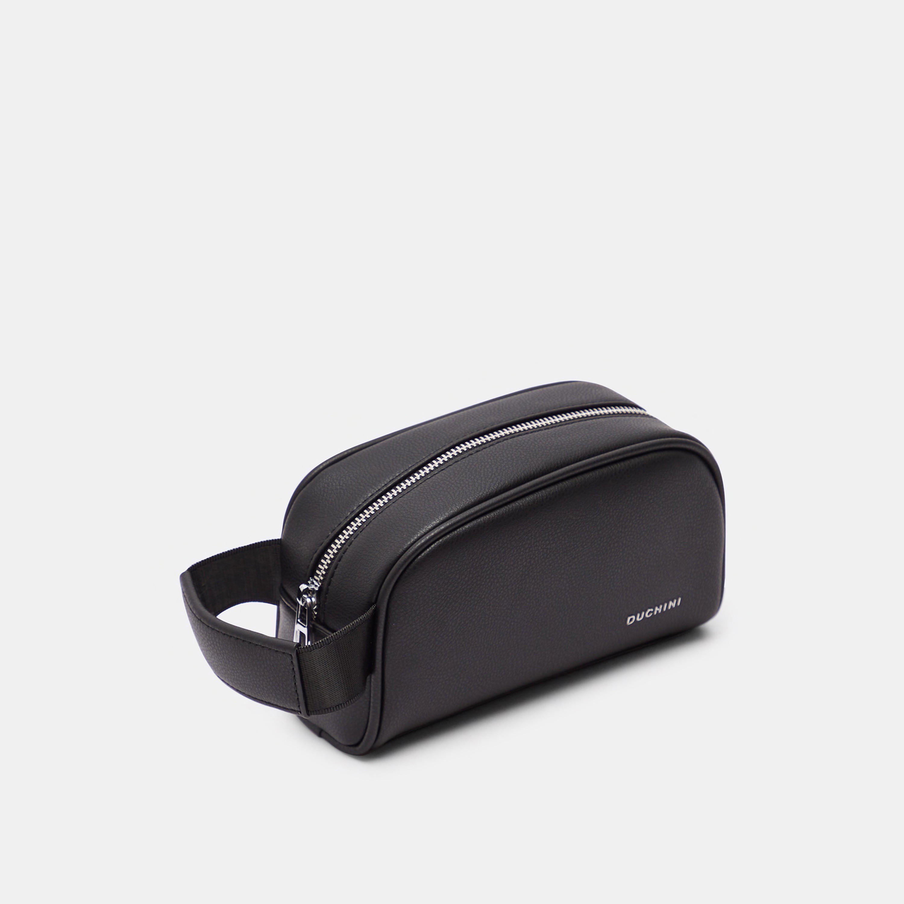 Duchini Solid Pouch with Strap and Zip Closure-men-bags-image-4