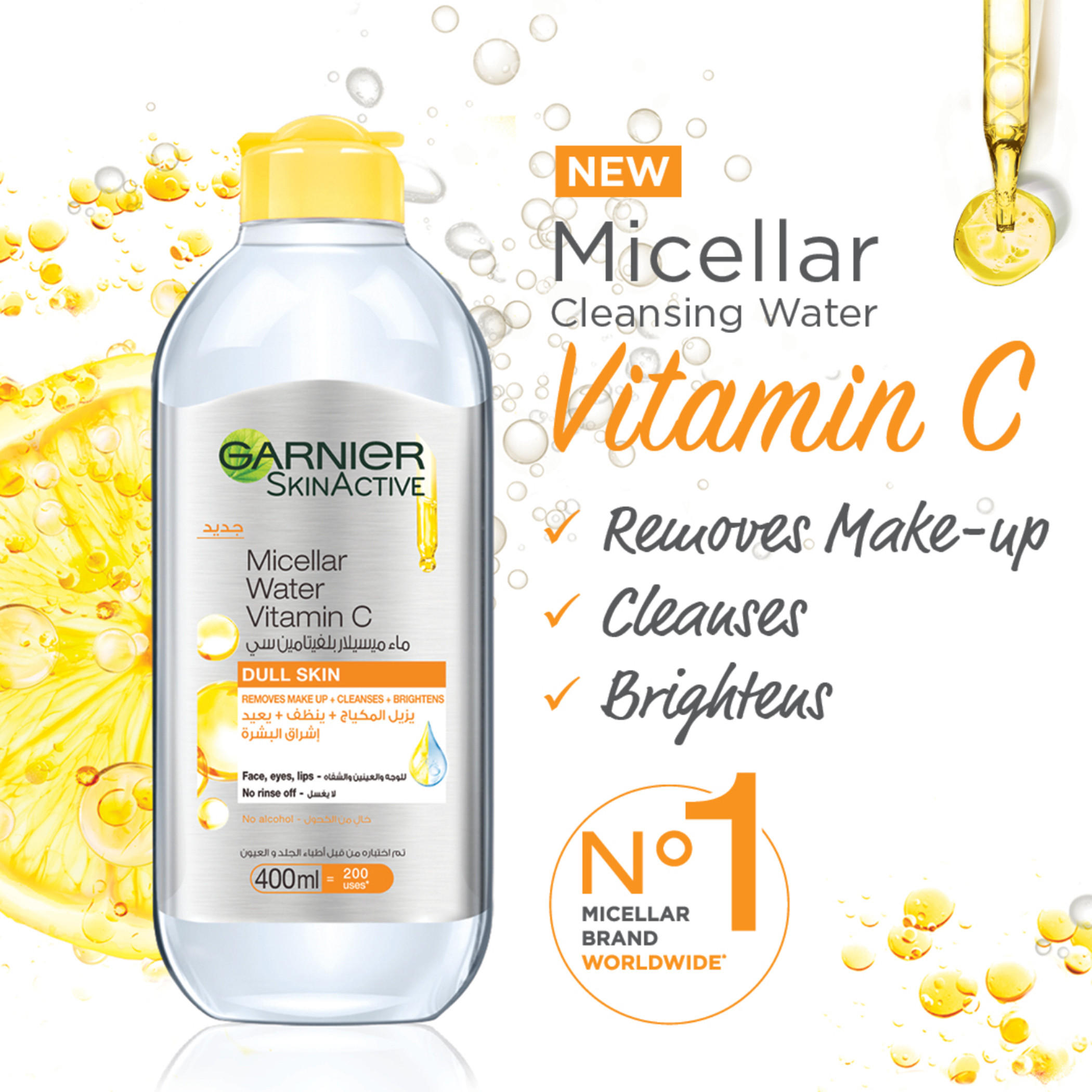 Garnier Micellar Water Make-Up Remover with Vitamin C - 400 ml-beautyandpersonalcare-makeup-face-makeupremovers-image-2