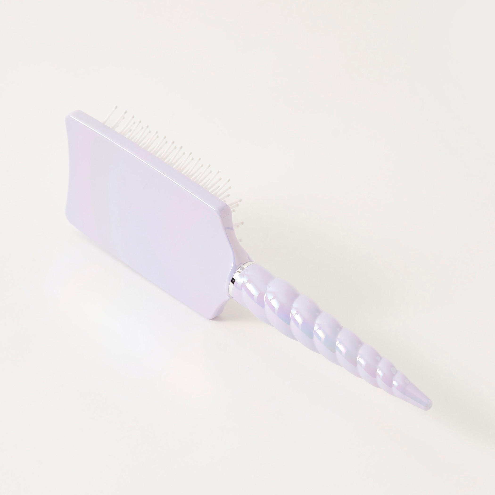 Solid Rectangular Hairbrush with Unicorn Horn Handle-women-hairaccessories-brushesandcombs-image-1