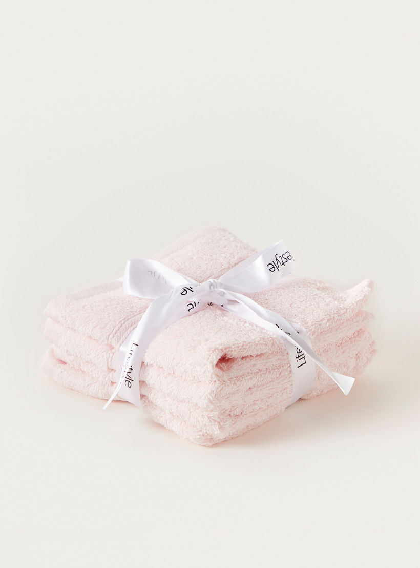 طقم مناشف وجه بارزة الملمس 4 قطع من القطن المصري - 30x30 سم -household-bathandlaundry-bathlinen-towels-image-1