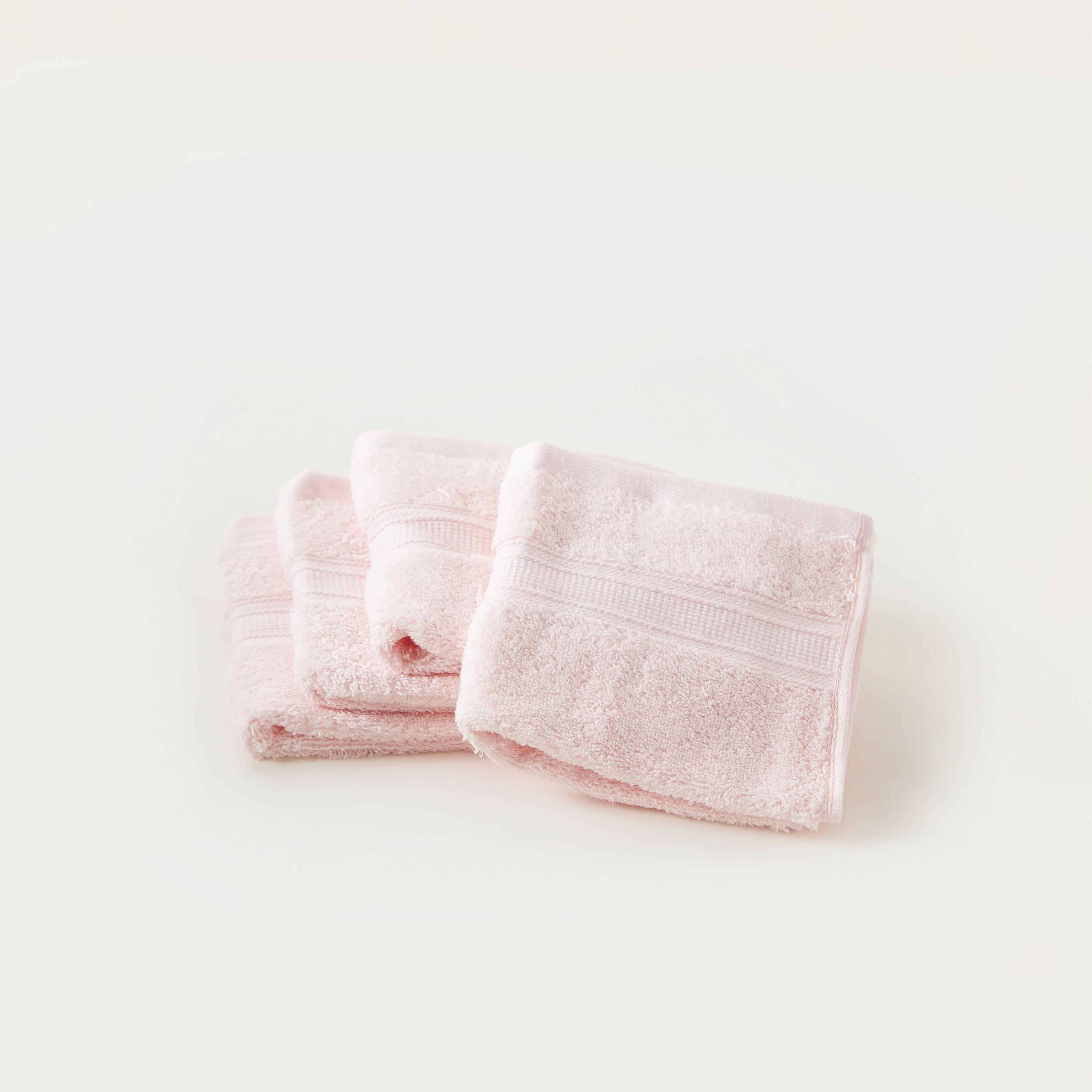 طقم مناشف وجه بارزة الملمس 4 قطع من القطن المصري - 30x30 سم -household-bathandlaundry-bathlinen-towels-image-2