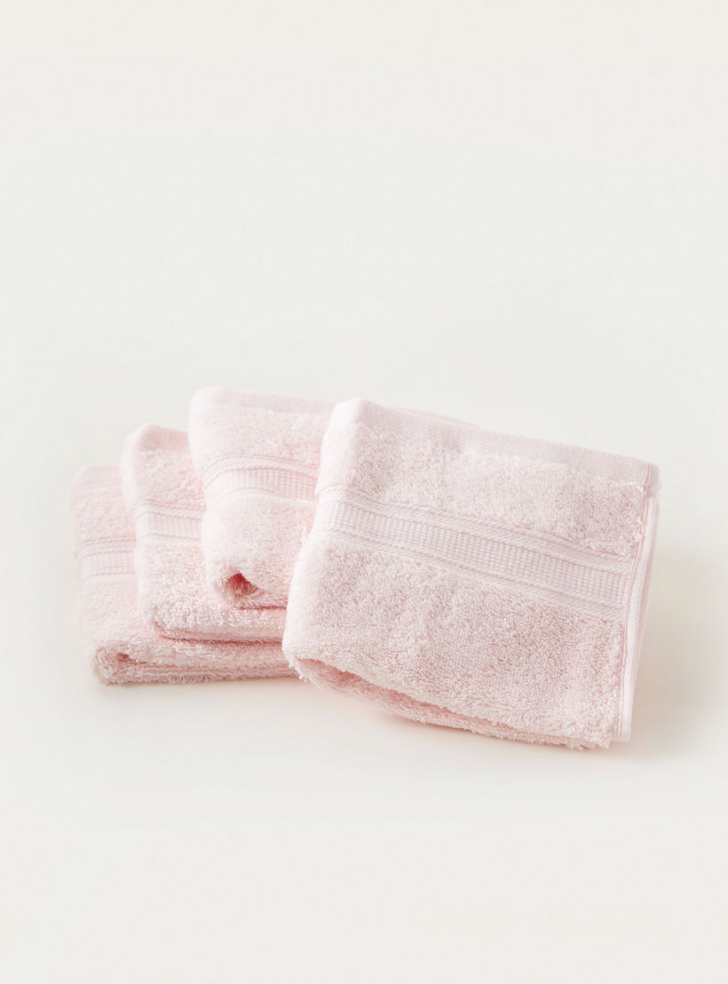 طقم مناشف وجه بارزة الملمس 4 قطع من القطن المصري - 30x30 سم -household-bathandlaundry-bathlinen-towels-image-2