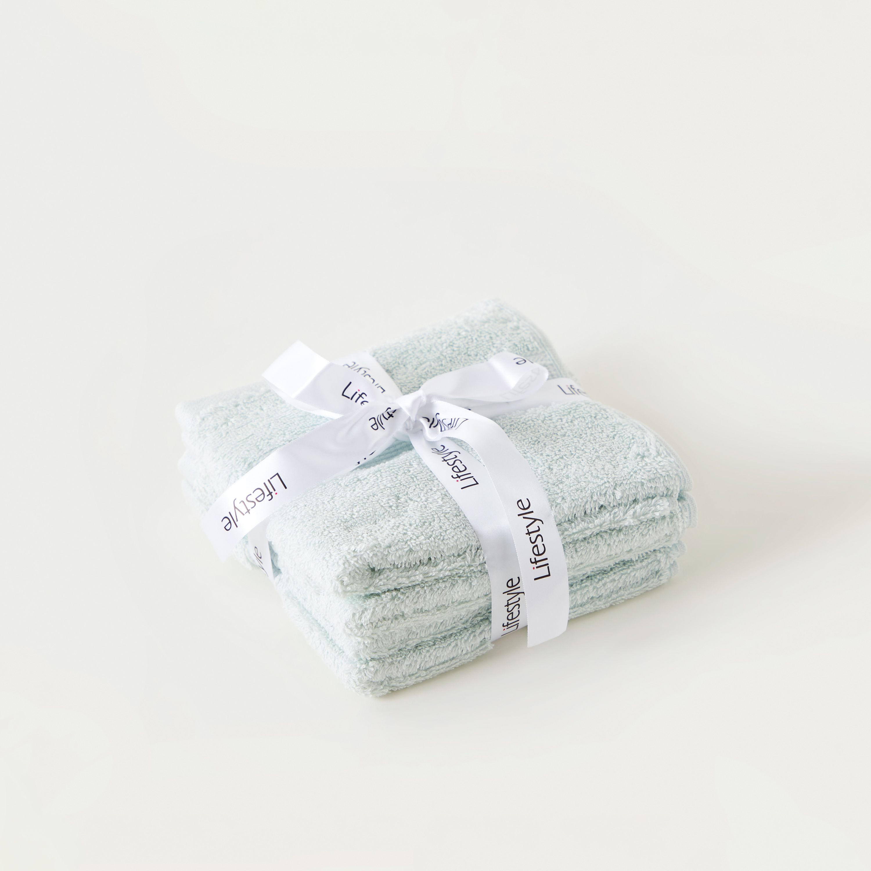 Egyptian Textured 4-Piece Face Towel Set - 30x30 cms-household-bathandlaundry-bathlinen-towels-image-1