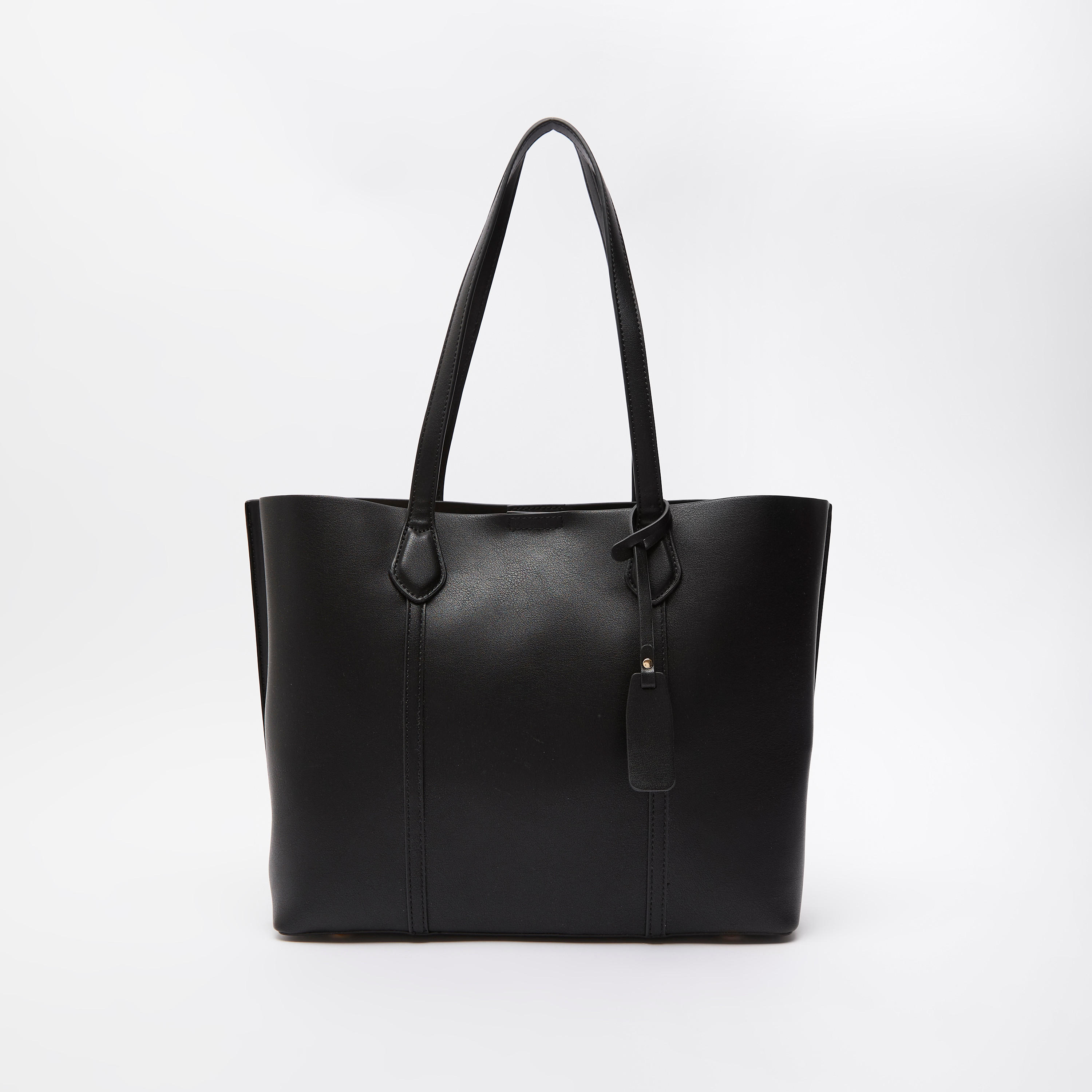 Celeste Textured Tote Bag with Double Handle and Snap Button Closure-women-bagsandwallets-handbags-image-1