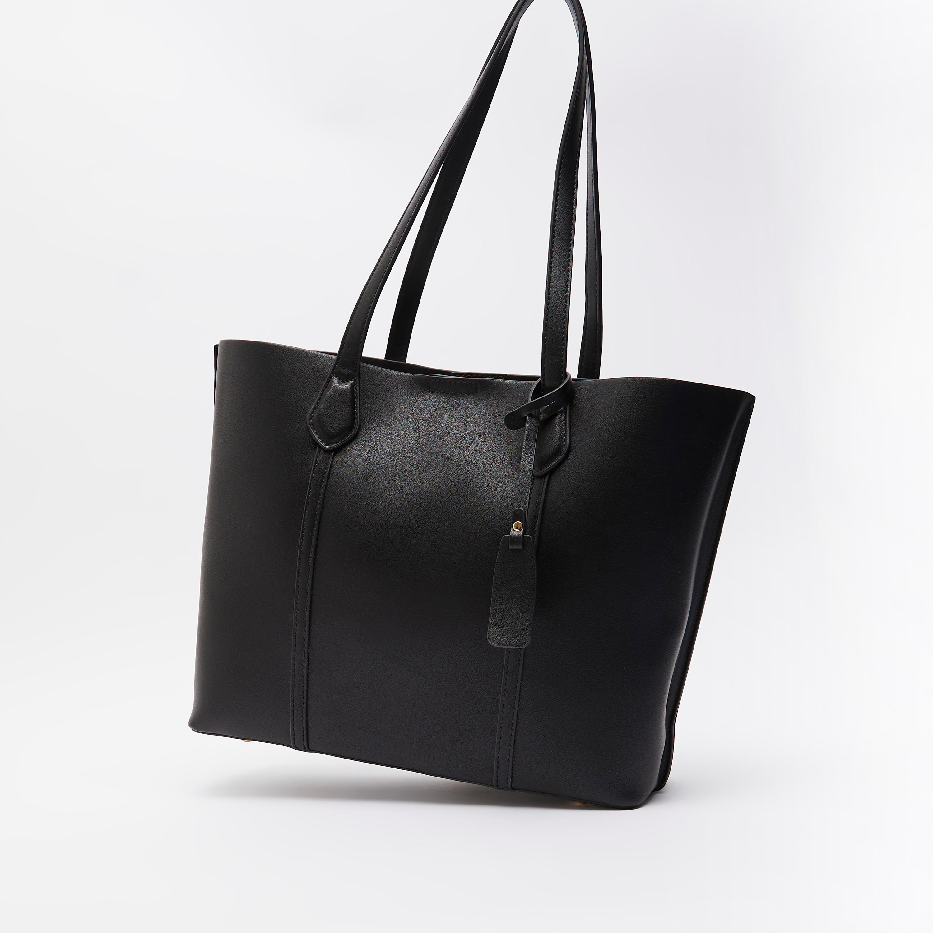 Celeste Textured Tote Bag with Double Handle and Snap Button Closure-women-bagsandwallets-handbags-image-2