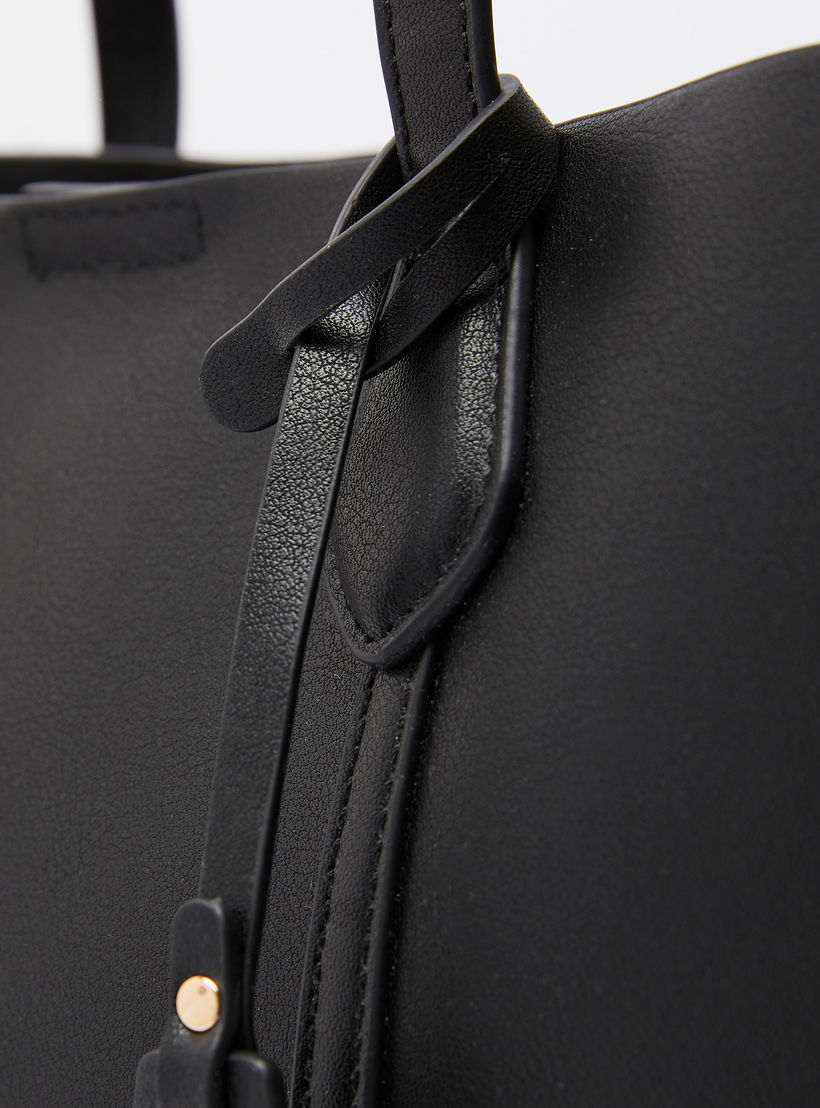 Celeste Textured Tote Bag with Double Handle and Snap Button Closure-women-bagsandwallets-handbags-image-4