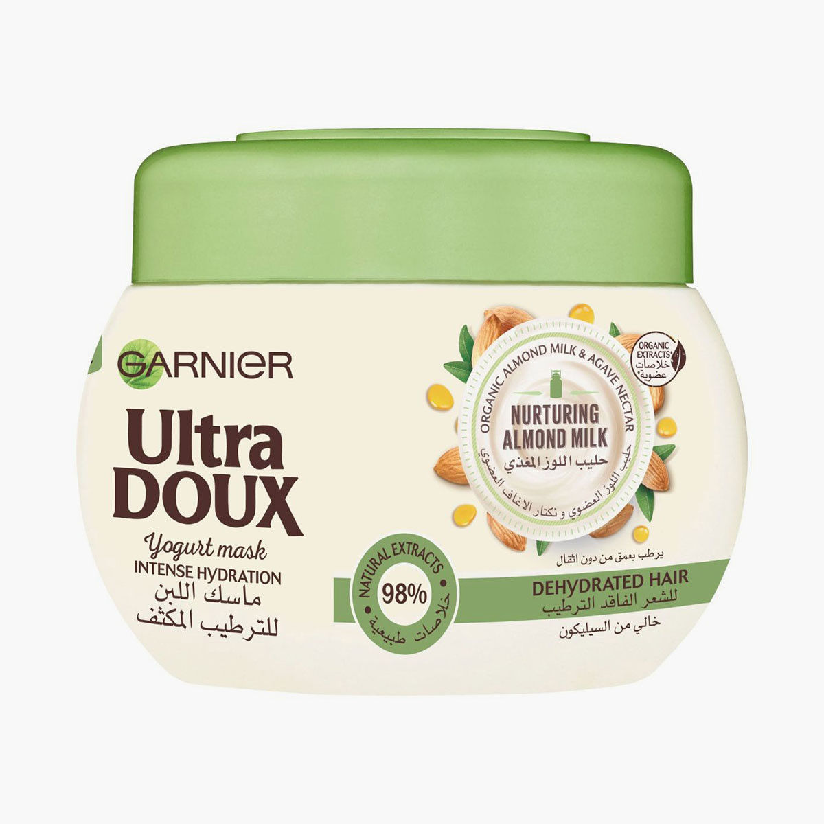 قناع الترطيب المكثف للشعر بالزبادي وحليب اللوز ألترا دوكس من غارنييه - 300 مل-beautyandpersonalcare-hair-haircare-hairmasksandcreams-image-1