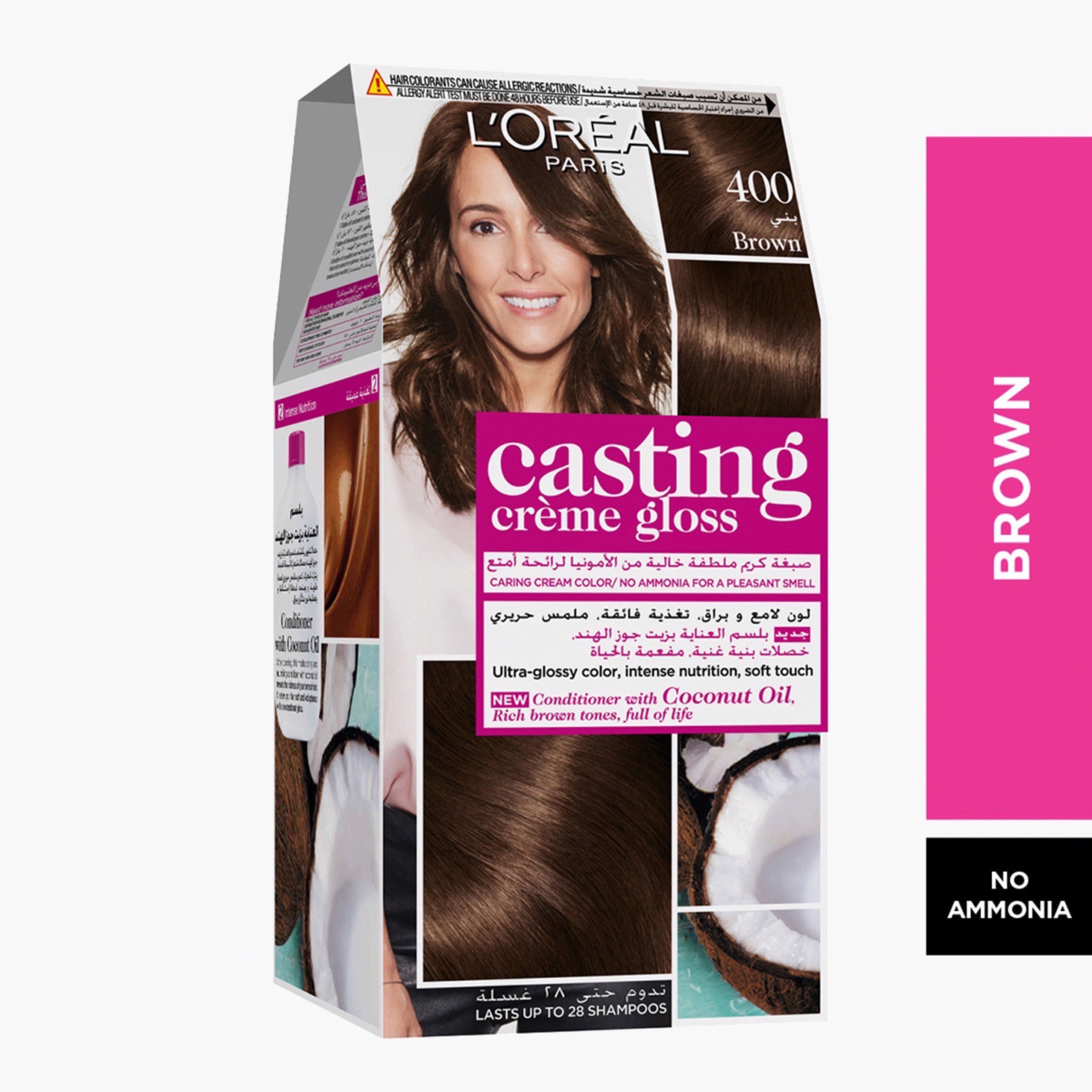 صبغة شعر بني فاتح 400 كاستينج كريم جلوس من لوريال-beautyandpersonalcare-hair-hairstyling-haircolours-image-1