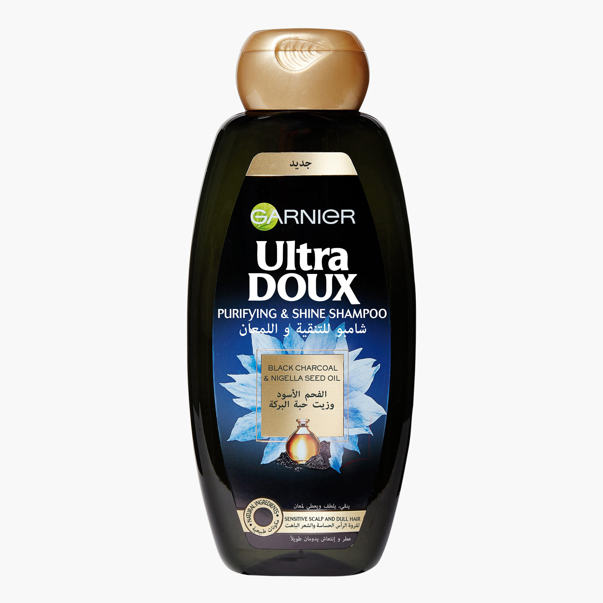 Garnier Ultra Doux Black Charcoal & Nigella Seed Oil Purifying & Shine Shampoo - 400 ml-beautyandpersonalcare-hair-haircare-shampoos-image-1