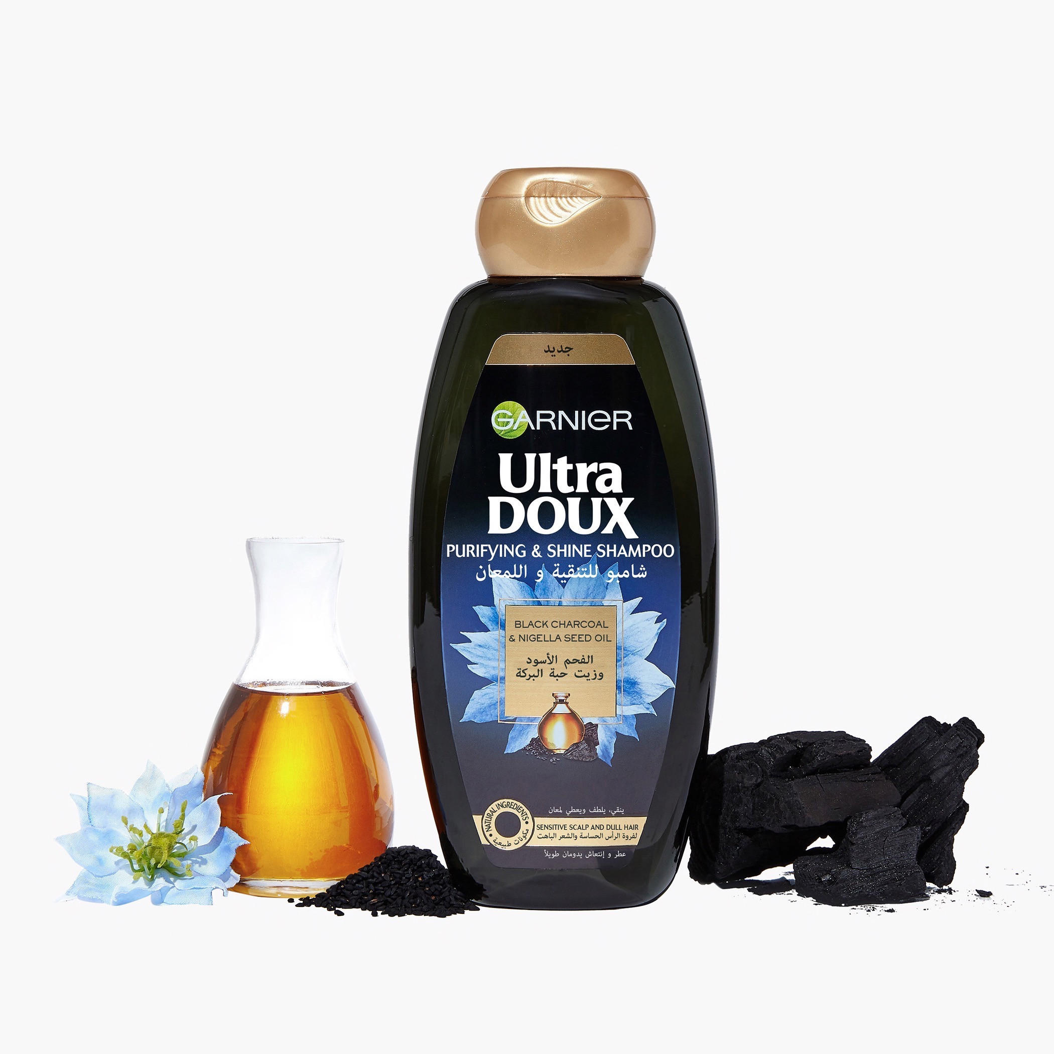 Garnier Ultra Doux Black Charcoal & Nigella Seed Oil Purifying & Shine Shampoo - 600 ml-beautyandpersonalcare-hair-haircare-shampoos-image-2