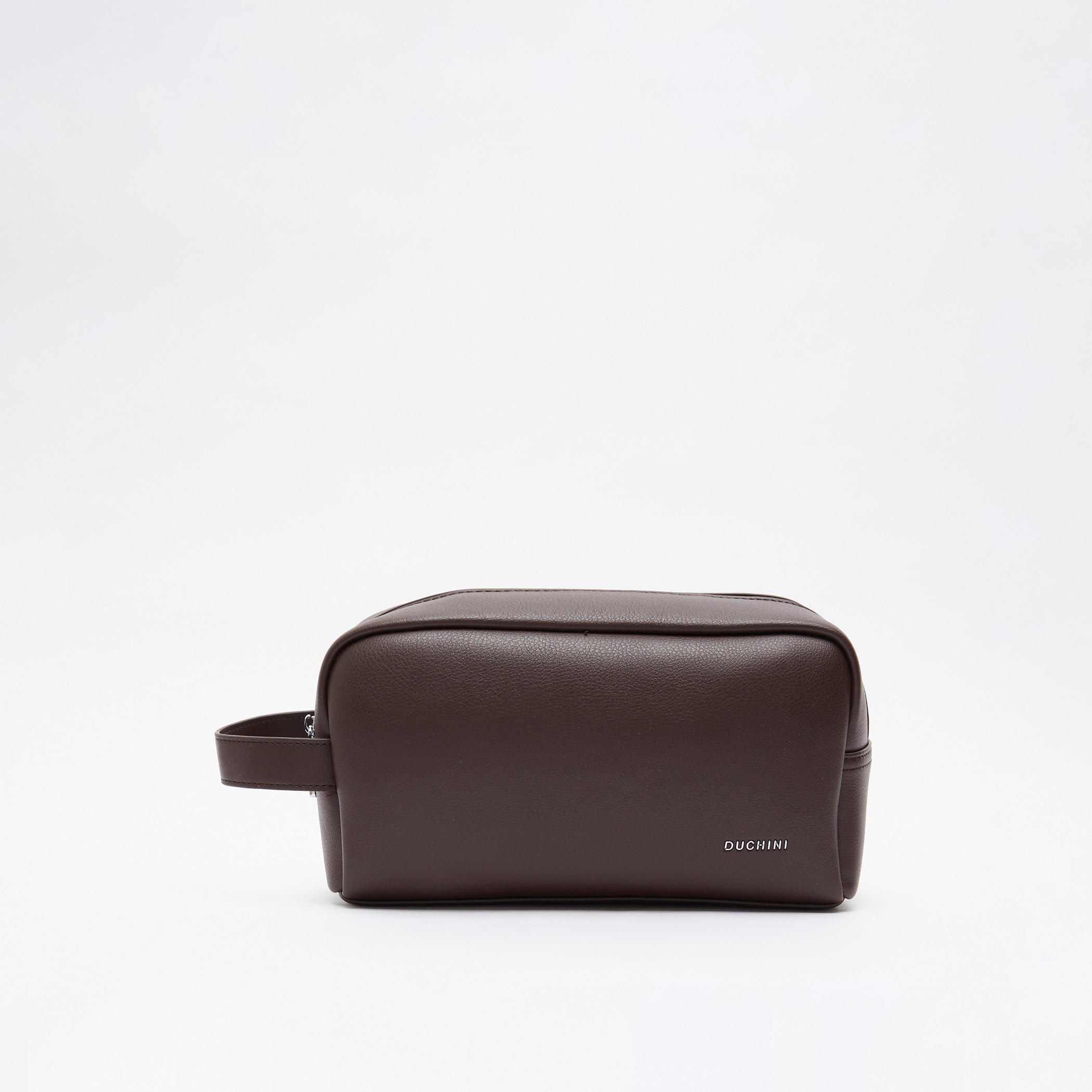 Duchini Solid Pouch with Zip Closure and Wrist Loop-men-bags-image-1