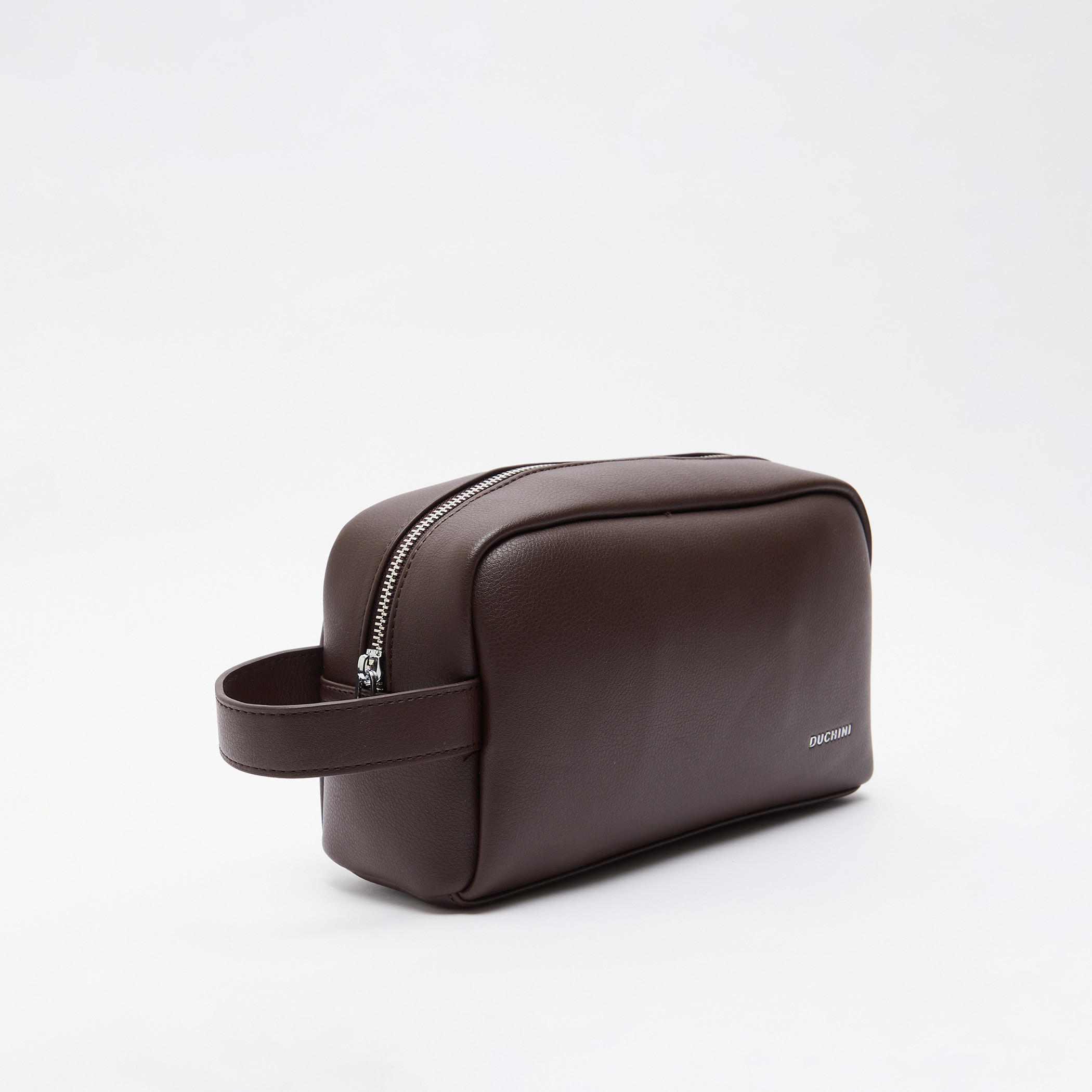 Duchini Solid Pouch with Zip Closure and Wrist Loop-men-bags-image-3
