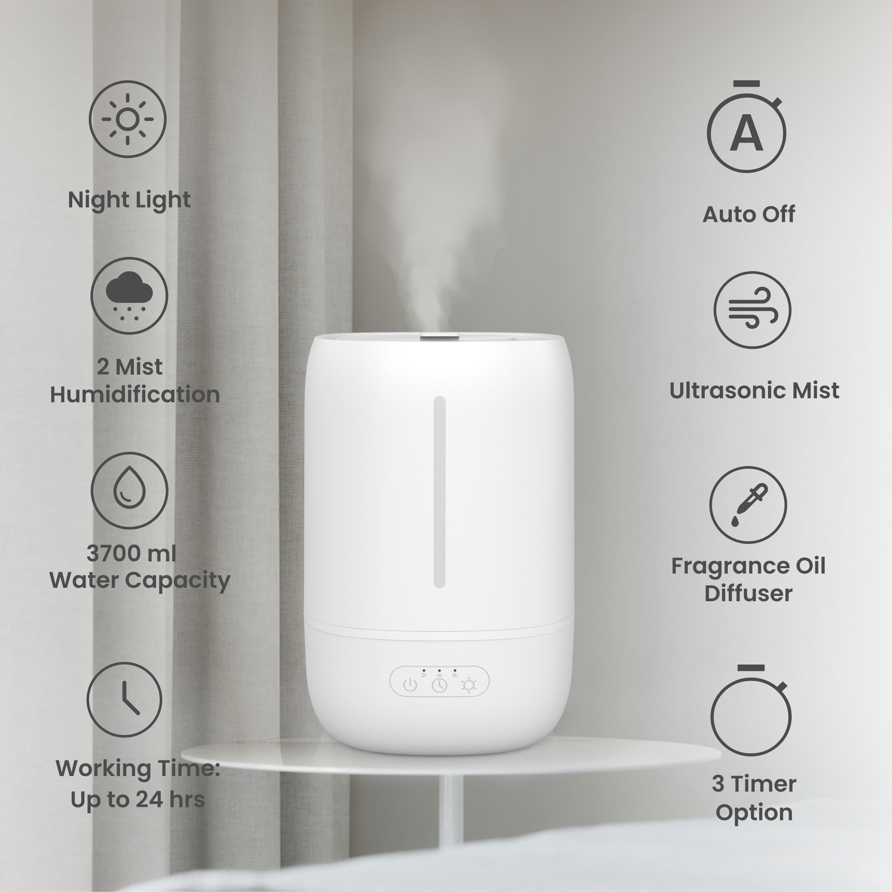 Riviera Ultrasonic Aroma Humidifier - 3.7 L-household-homefragrance-airrevitalisersandhumidifiers-image-2