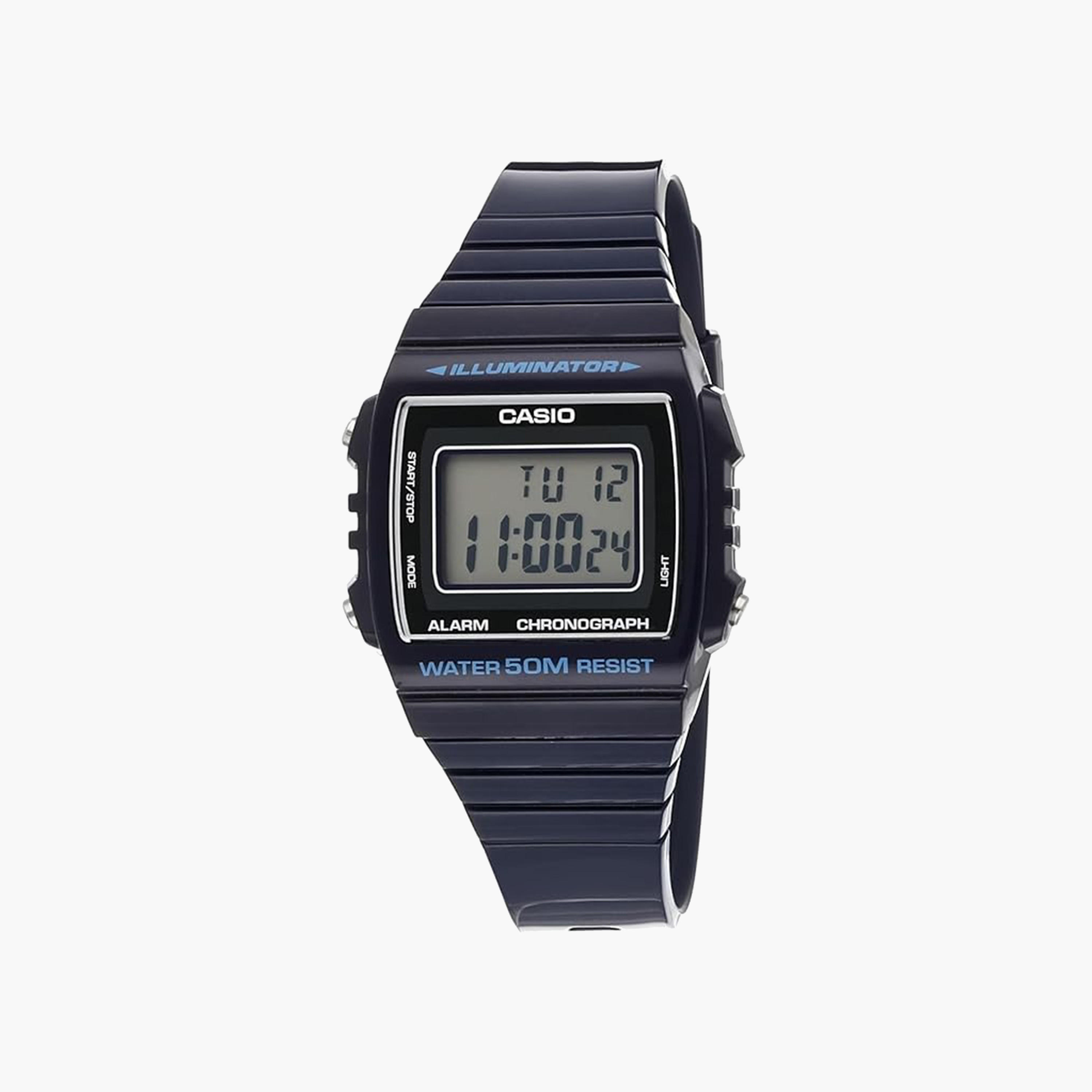 Casio Men's 44 MM Blue Digital Plastic Strap Watch | W-215H-2AVDF-men-watchesandjewellery-watches-image-1