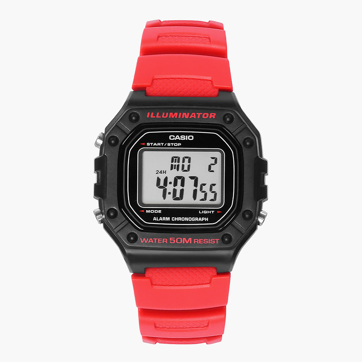 Casio Men's Red Digital Resin Strap Watch -W-218H-4BVDF-men-watchesandjewellery-watches-image-1