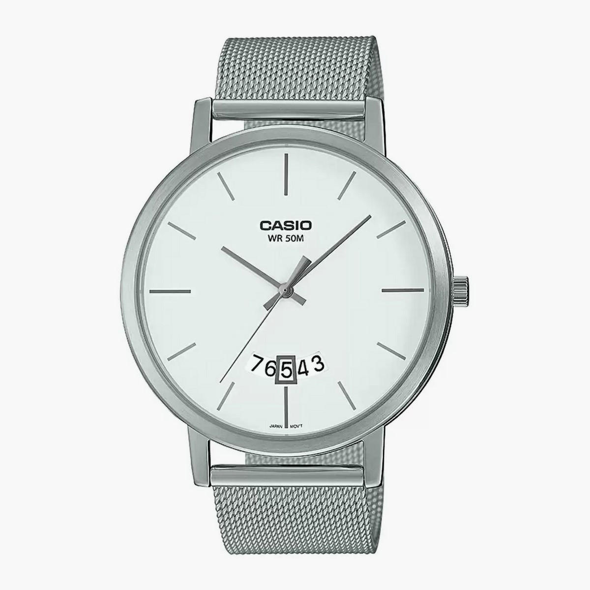 Casio Men Mesh Silver Strap Analog Watch - MTP-B100M-7EVDF-men-watchesandjewellery-watches-image-1