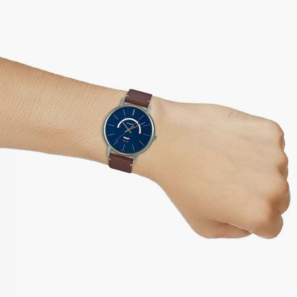 ساعة كاسيو للرجال من انالوج عقارب وسوار من جلد طبيعي أسمر - MTP-B105L-2AVDF-men-watchesandjewellery-watches-image-6