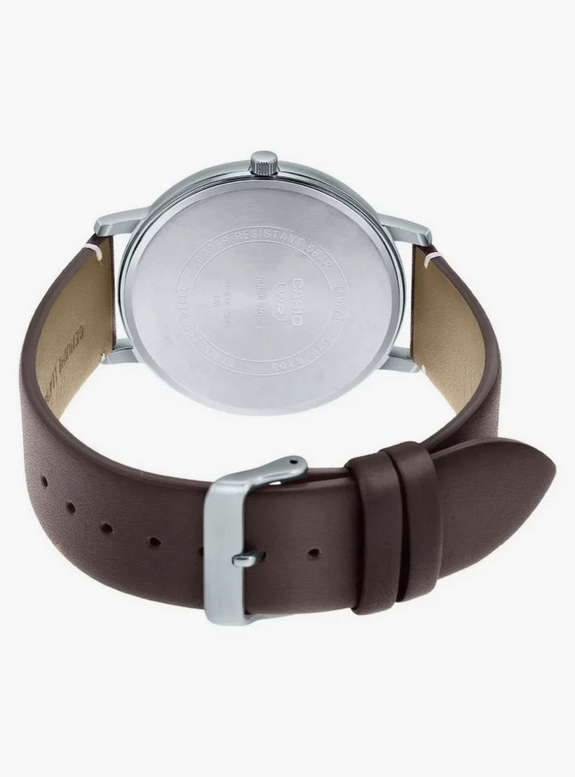 ساعة كاسيو للرجال من انالوج عقارب وسوار من جلد طبيعي أسمر - MTP-B105L-2AVDF-men-watchesandjewellery-watches-image-4