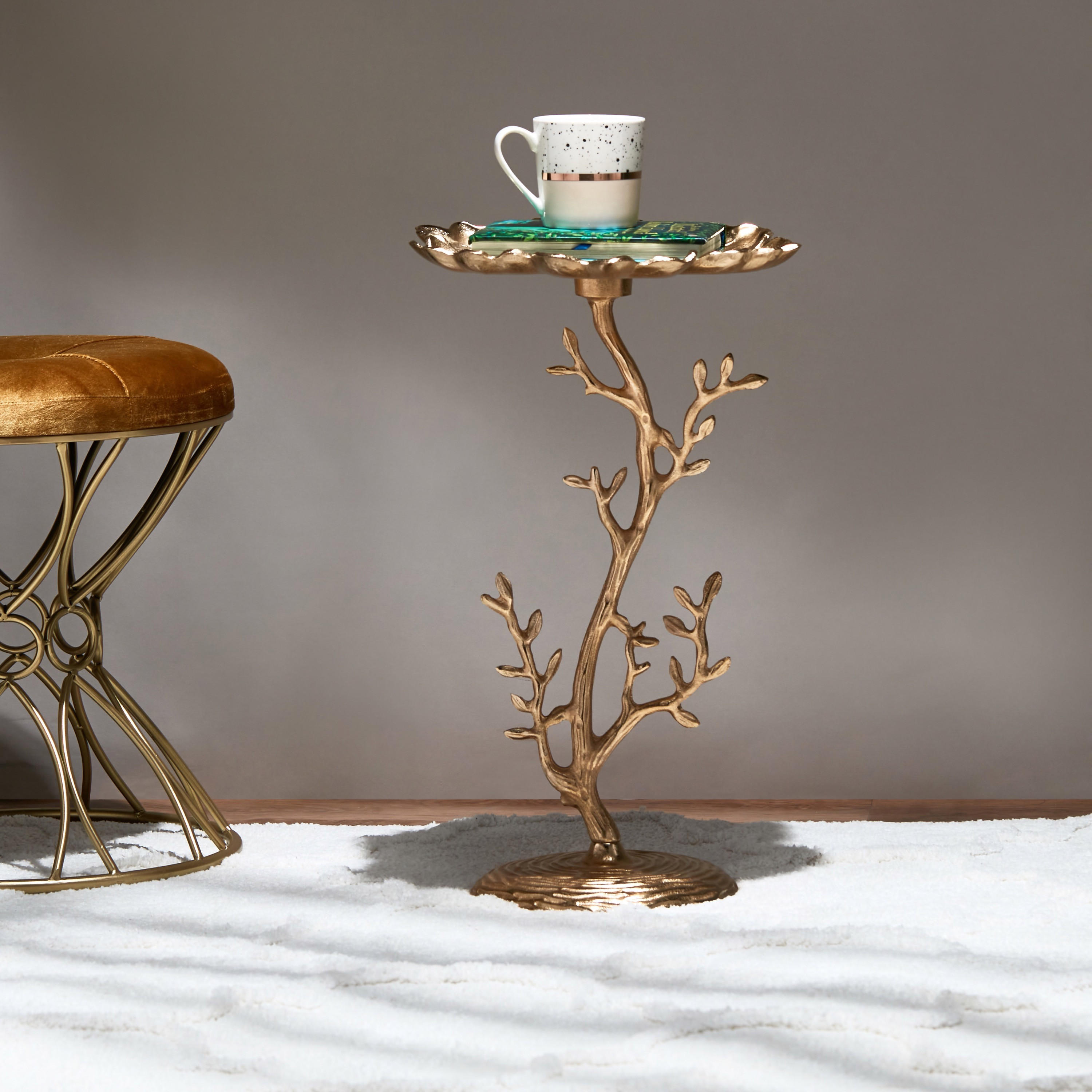 Floral Accent Table - 35x35x35 cms-furniture-livingroom-sideandendtables-image-2