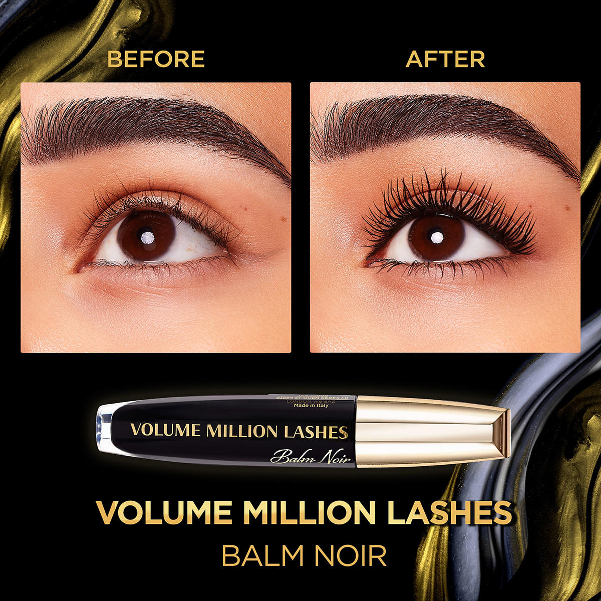 ماسكارا فوليوم مليون لاشز بالم نوار من لوريال باريس-beautyandpersonalcare-makeup-eyes-mascaras-image-4